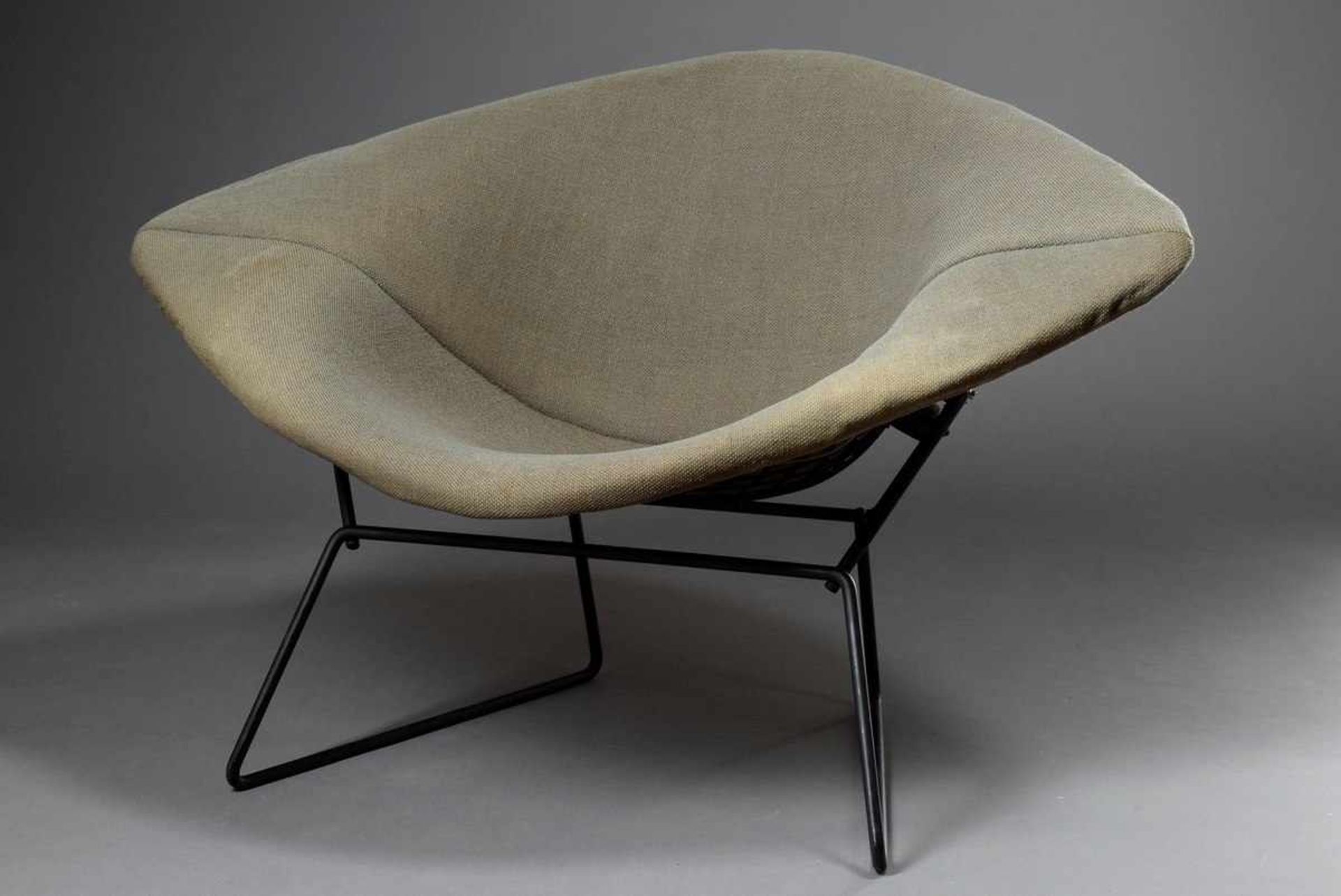 Diamond Chair with grey fabric cover, designed by Harry Bertoia, 35/68x110cm, slightly - Image 2 of 7