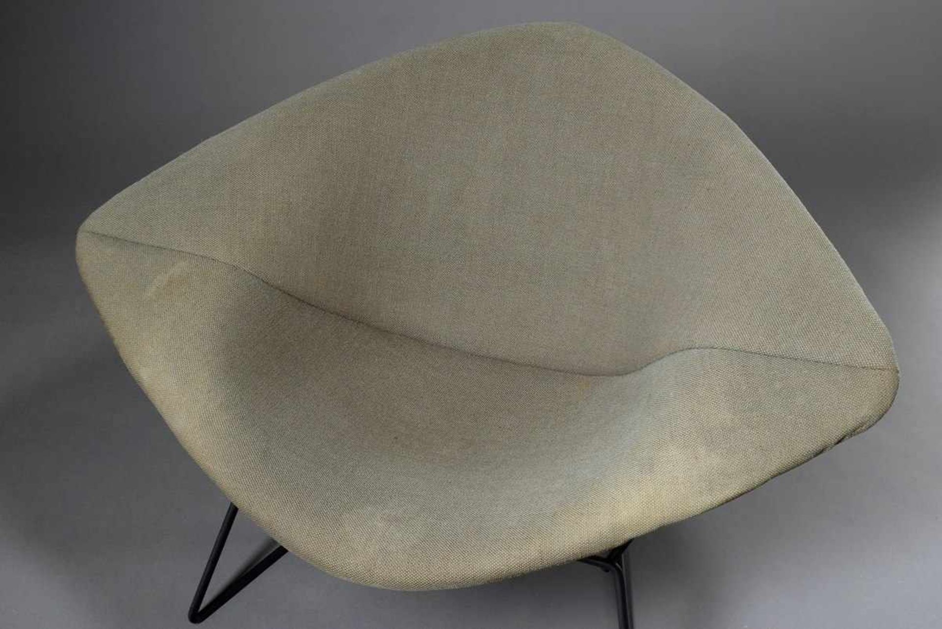 Diamond Chair with grey fabric cover, designed by Harry Bertoia, 35/68x110cm, slightly - Image 3 of 7