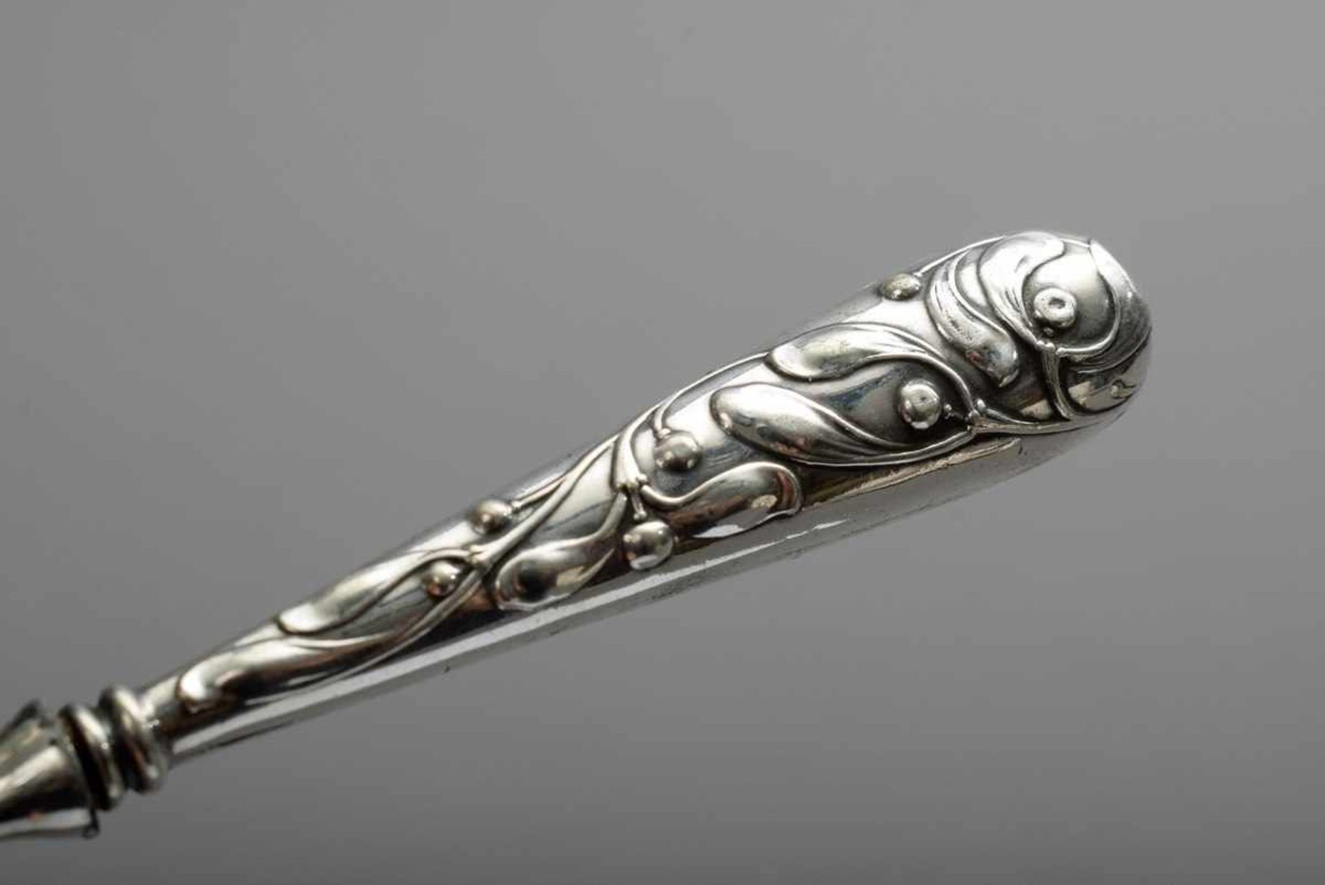 Small letter opener with floral handle "Mistletoe branches", Friedrich Stuhlmüller/Hbg., silver ( - Bild 2 aus 3