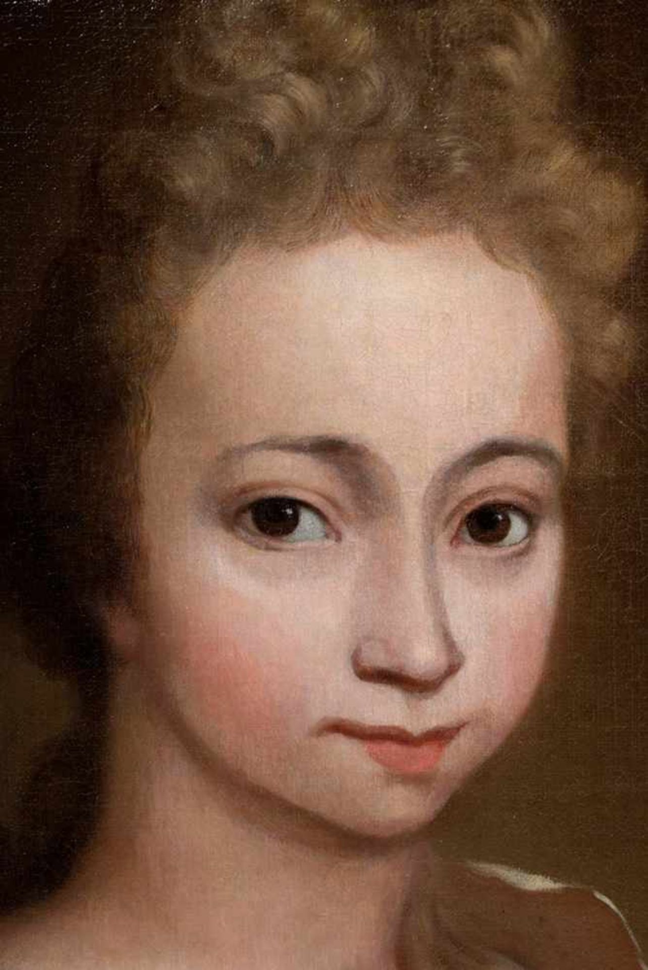 Unknown painter of the 18th century "Portrait of a girl with orange trees" probably Louise - Bild 3 aus 5