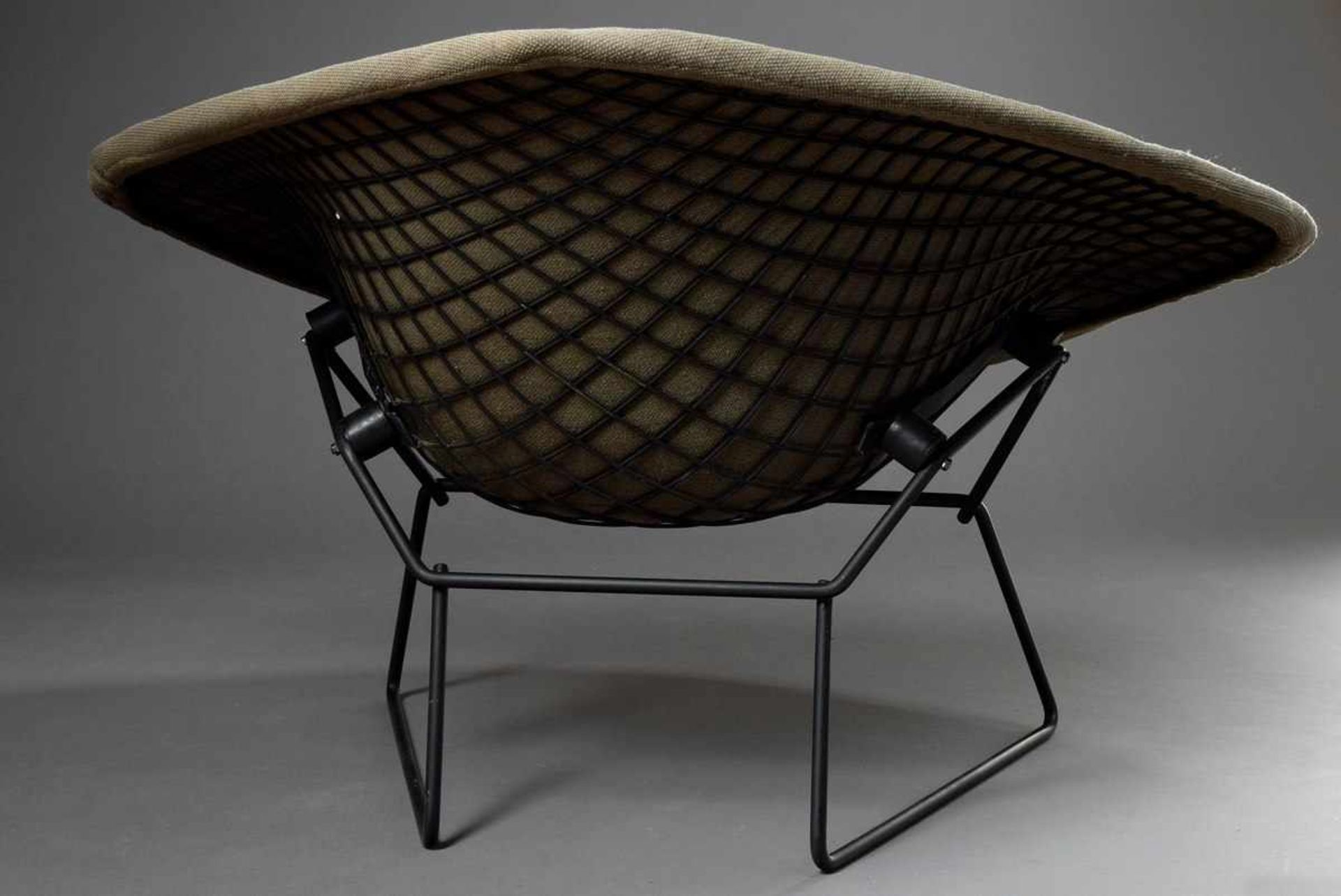 Diamond Chair with grey fabric cover, designed by Harry Bertoia, 35/68x110cm, slightly - Image 4 of 7