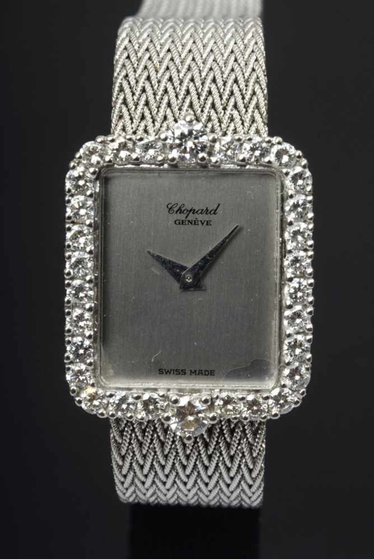 Luxurious WG 750 Chopard wristwatch with Milannaiseband and brilliant bezel (add. approx. 1.10ct/ - Image 2 of 4