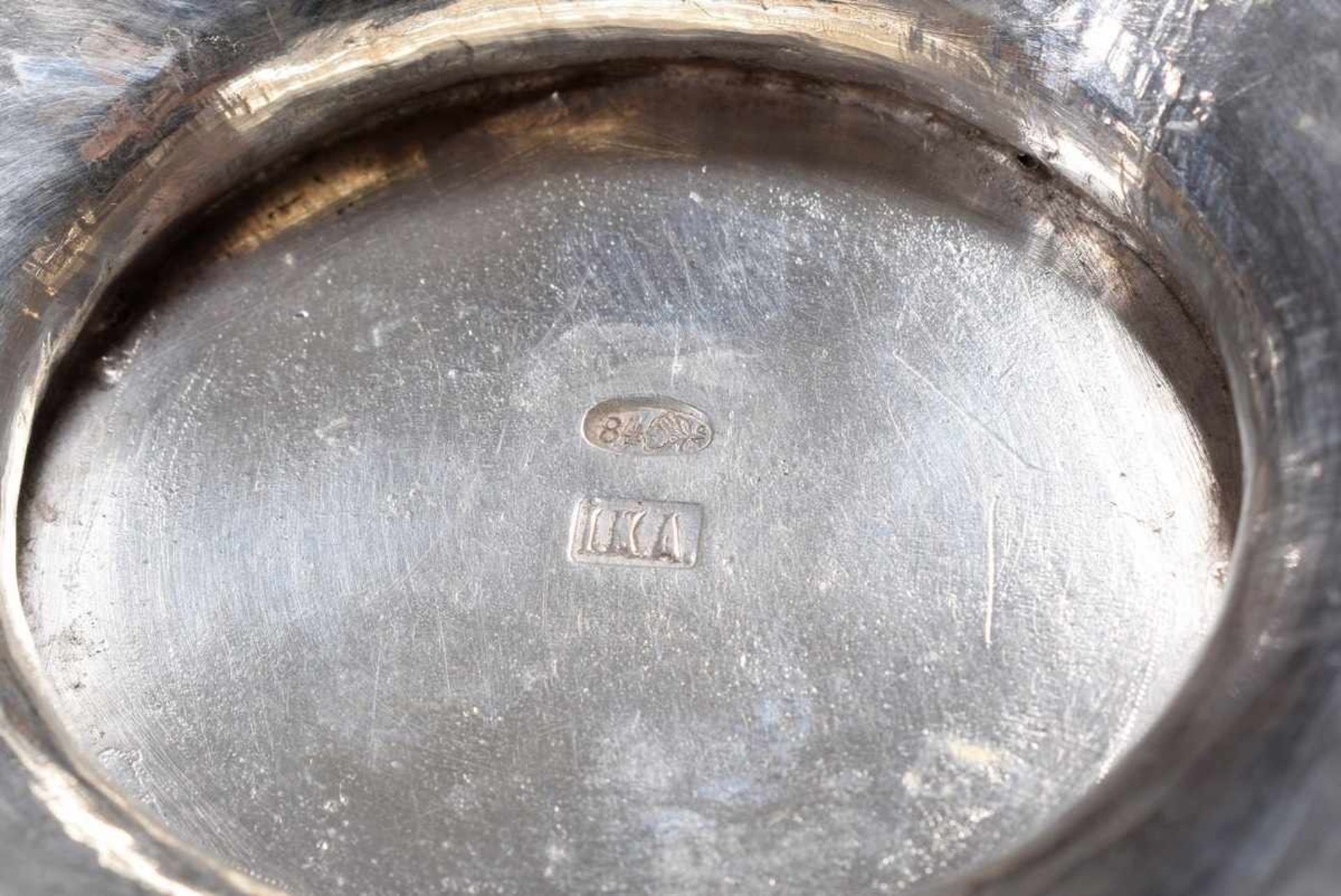 Russian mocha pot with monogram "JJ" under crown, Kokoshnik mark, Astrakhan 1899-1916, MM: I.K.A., - Bild 6 aus 6