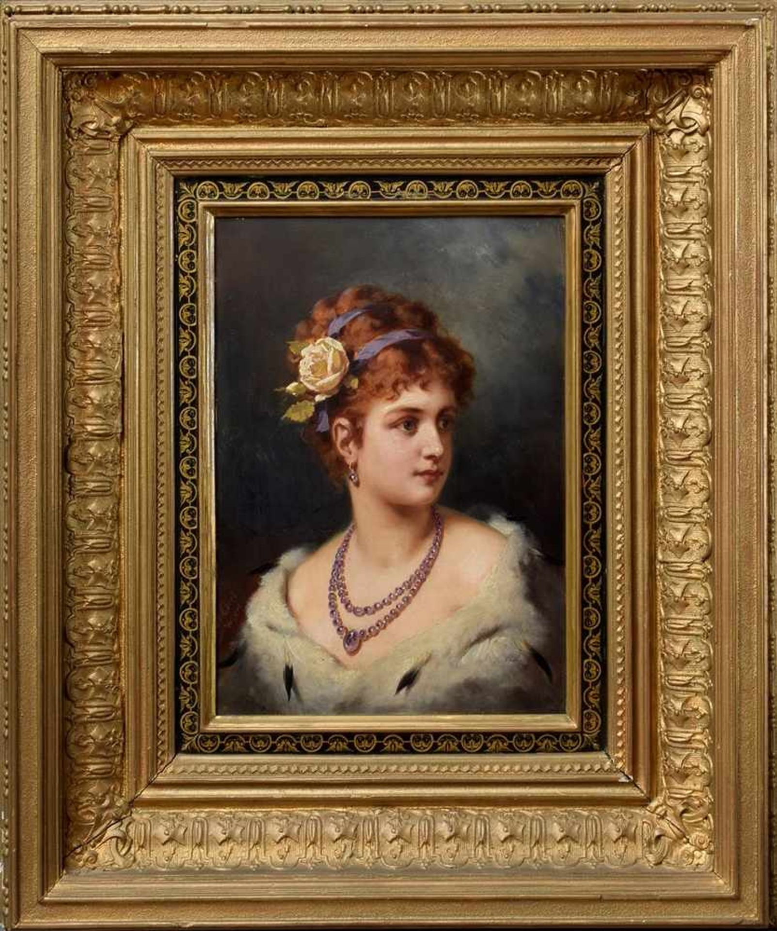 2 Ebert, Anton (1845-1896) "Portraits of women", oil/wood, sign. r./l. "A.Ebert Wien", 41x28cm (w.f. - Bild 6 aus 12