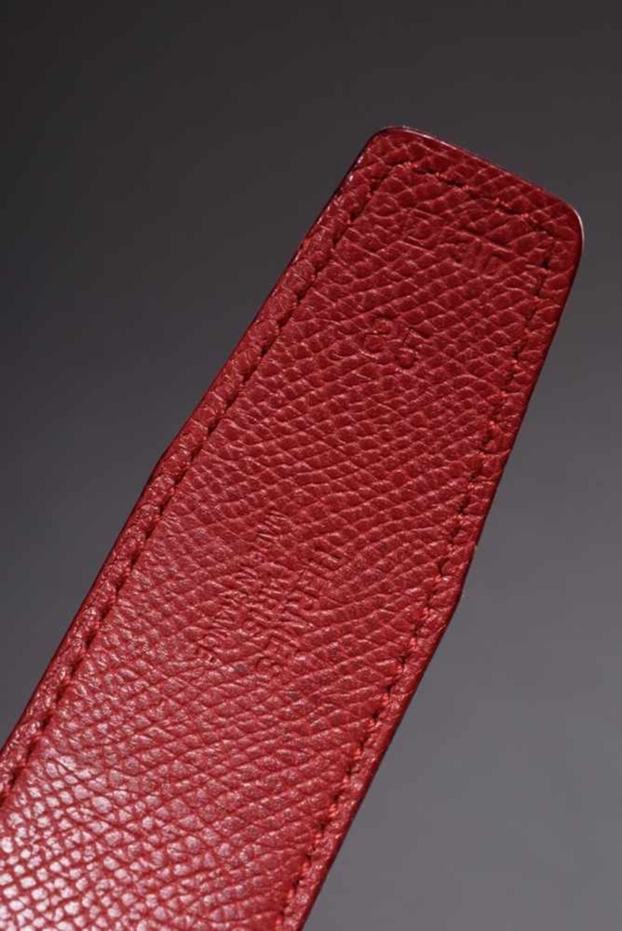 Hermès "Constance" reversible belt with silver "H" buckle, red/dark blue, 2000, l. 85cm, w. 3cm, - Bild 4 aus 4