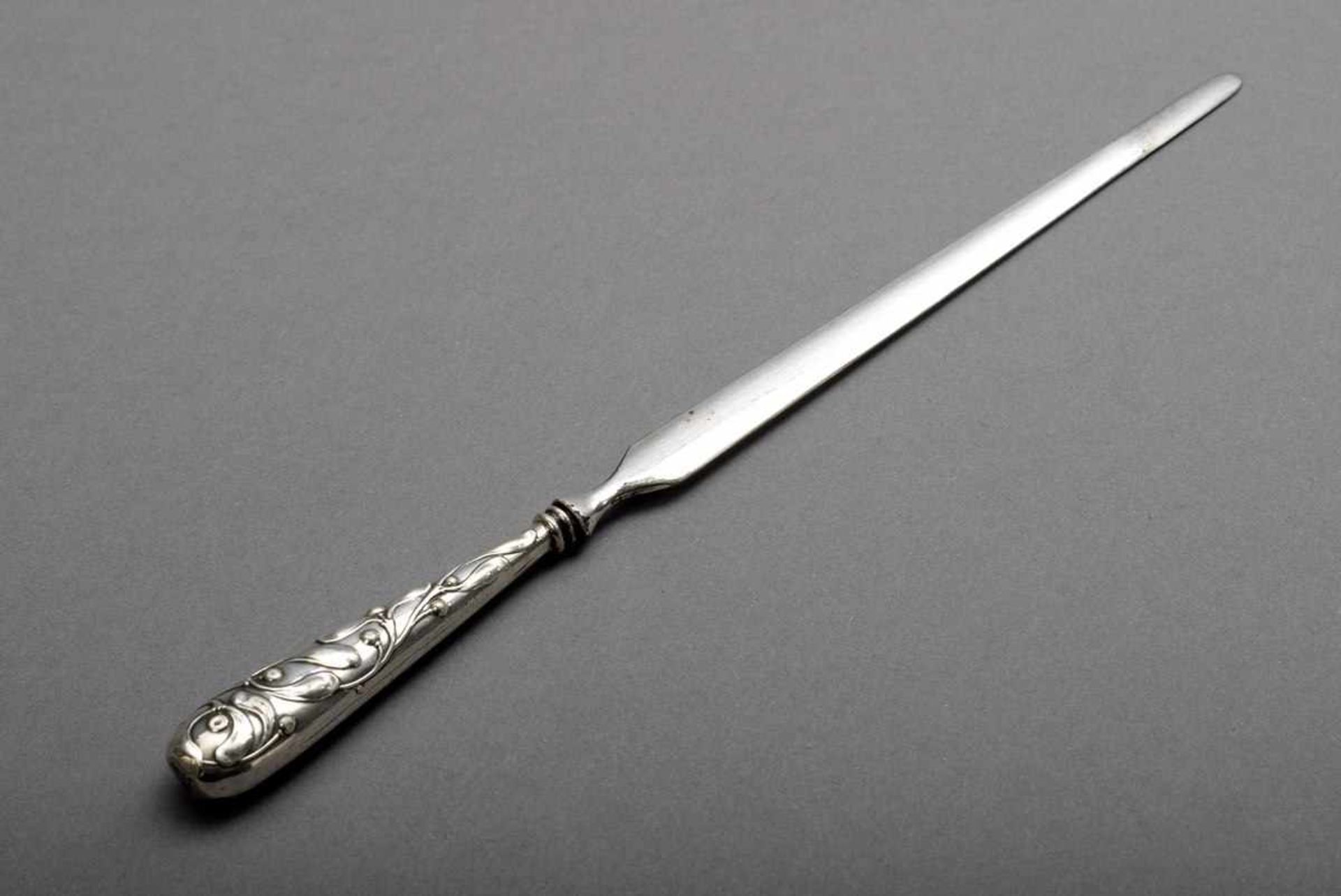 Small letter opener with floral handle "Mistletoe branches", Friedrich Stuhlmüller/Hbg., silver (