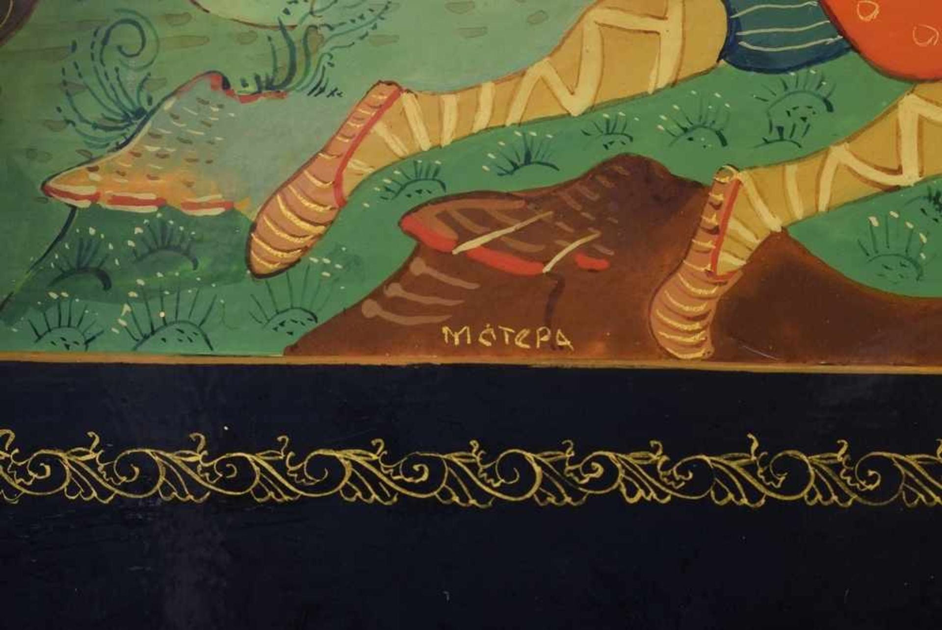 Various Mstjora lacquer panels "Boy with Firebird", "Father Frost's Red Nose" and "The Shepherd - Bild 6 aus 11