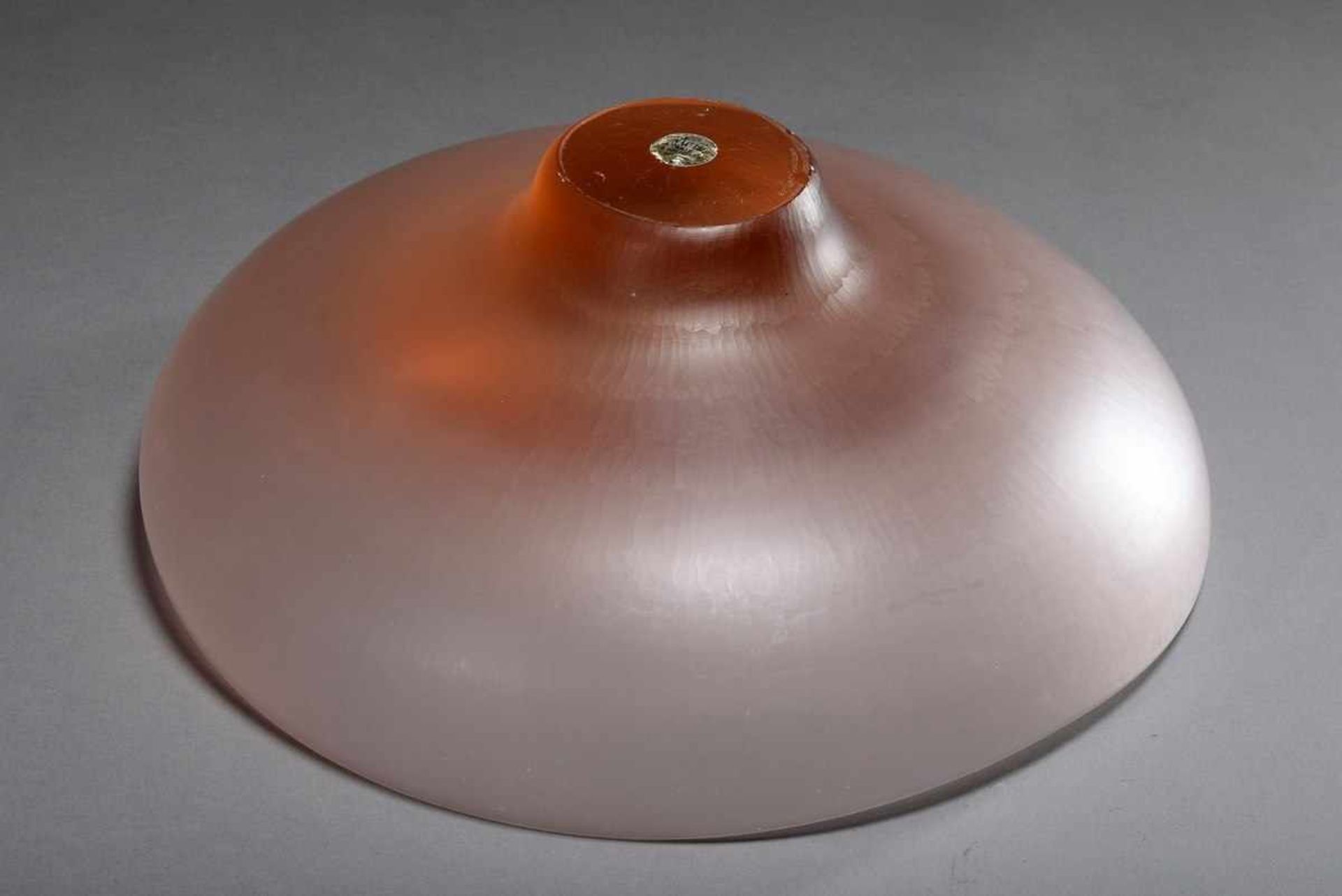 Venini "Inciso" bowl in apricot coloured glass with frosted surface, bottom sign./dat./num. 1989/19, - Bild 3 aus 5