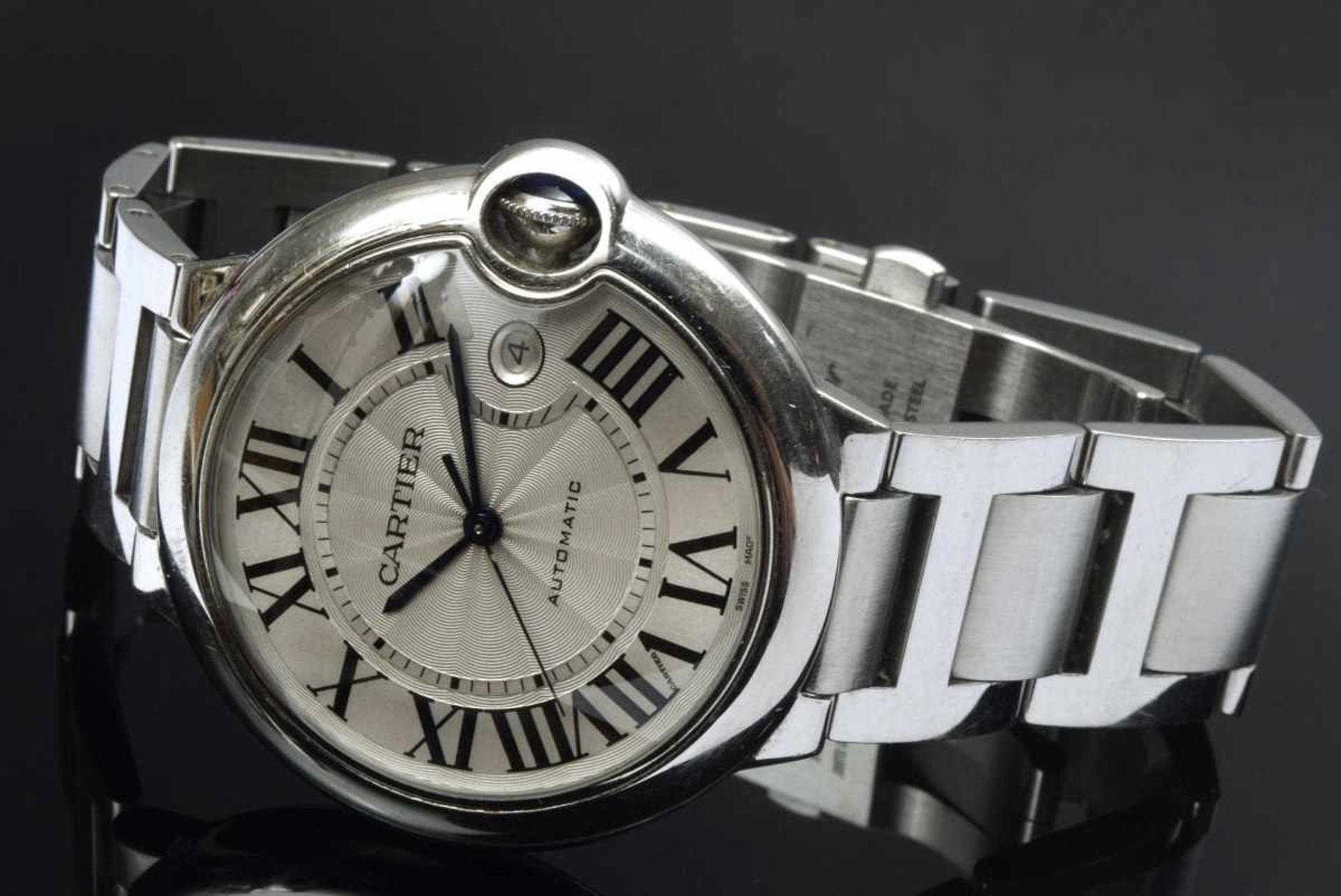 Cartier "Ballon Bleu" ladies' wristwatch, stainless steel, automatic movement, silver-coloured