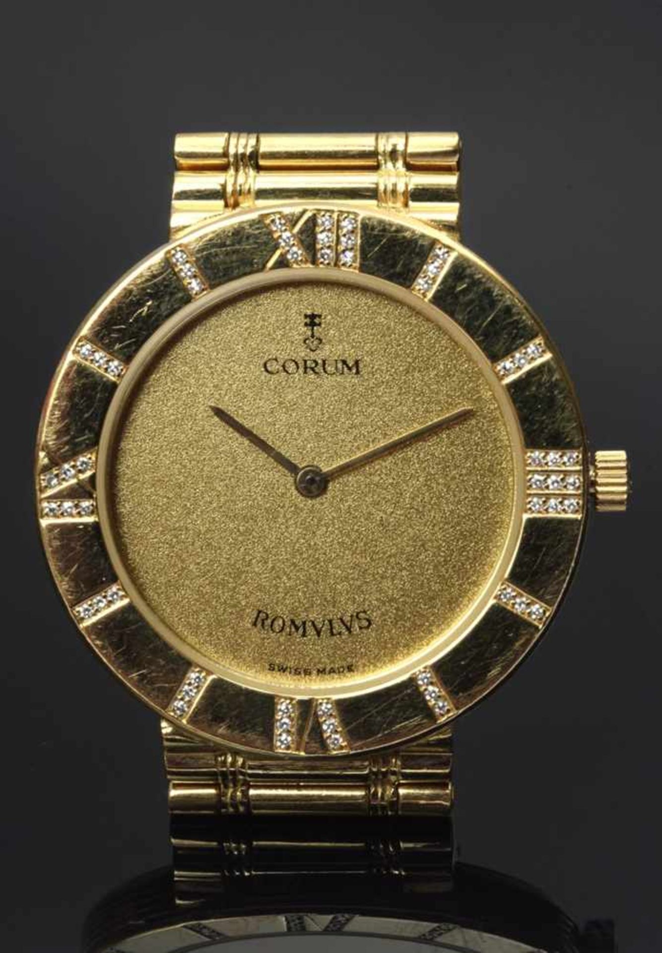 Corum "ROMVLVS" GG 750 ladies' watch with octagonal diamonds (add. approx. 0.10ct/VS/W), quartz - Image 3 of 5