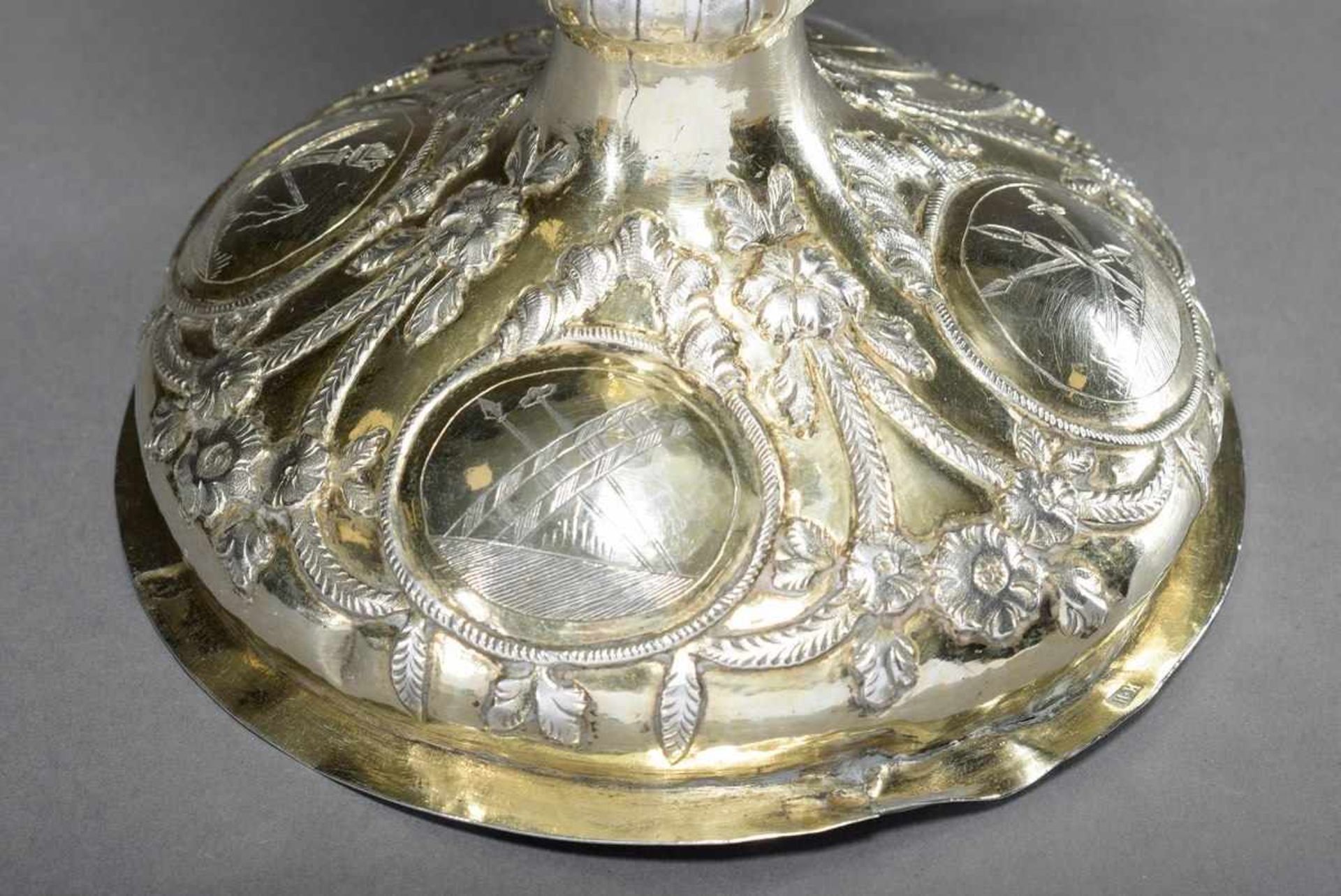 Russian chalice with chased, open-worked and finely engraved body "Arma Christi, Maria, Christus und - Bild 2 aus 14