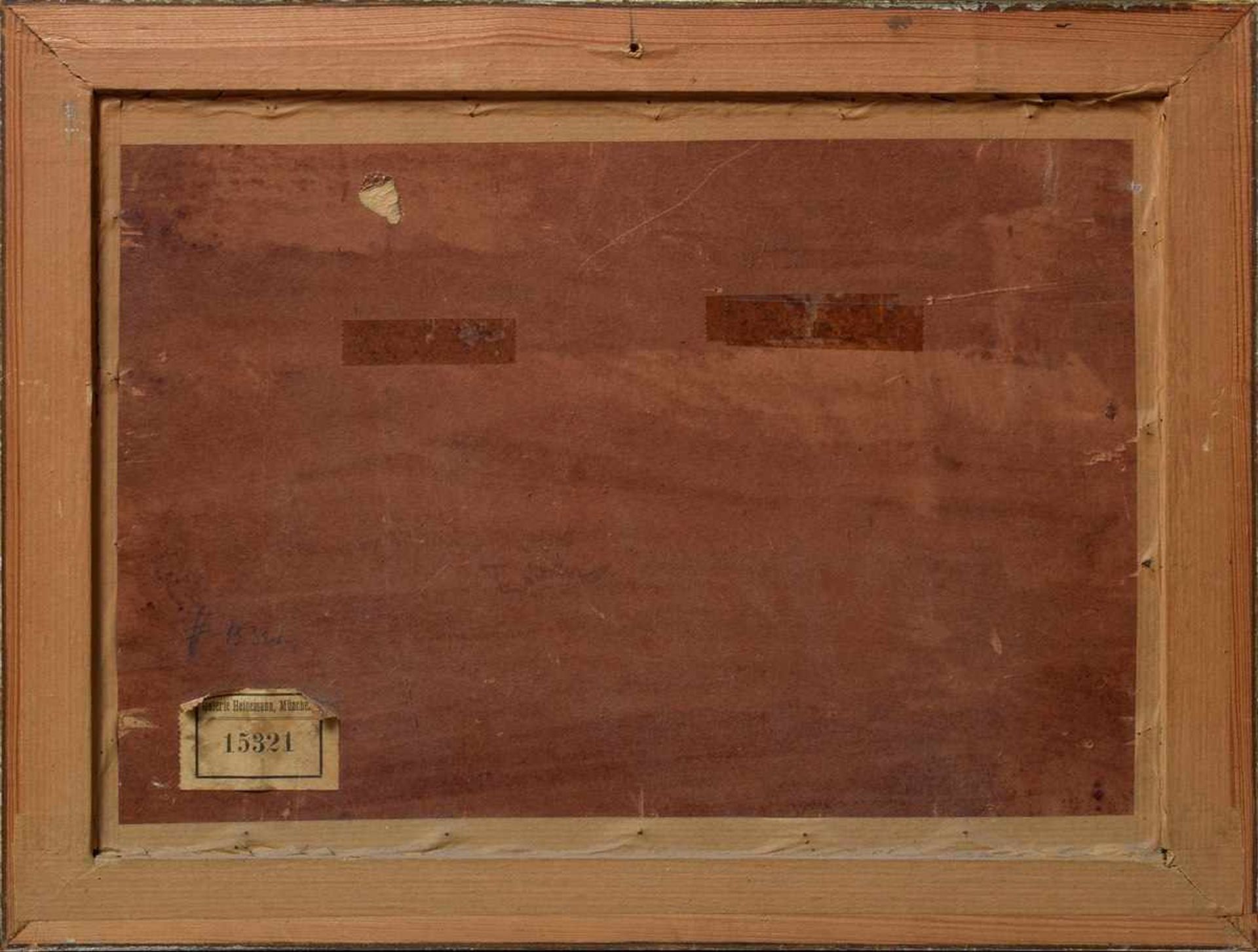 Stadtler, Anton von (1850-1917) "Village view", oil/canvas over cardboard, at the back side old - Bild 3 aus 4
