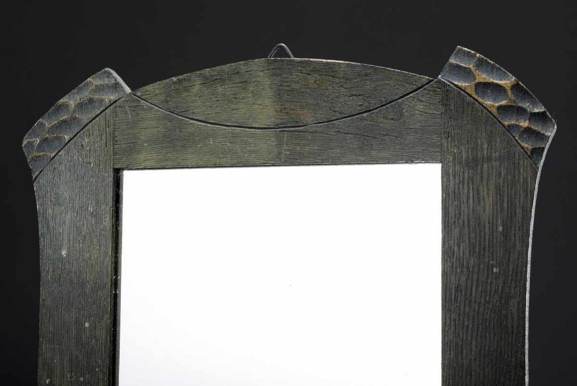 Small art nouveau mirror, black stained with gold plated ornaments, 60x30cm, small defects Kleiner - Image 2 of 3