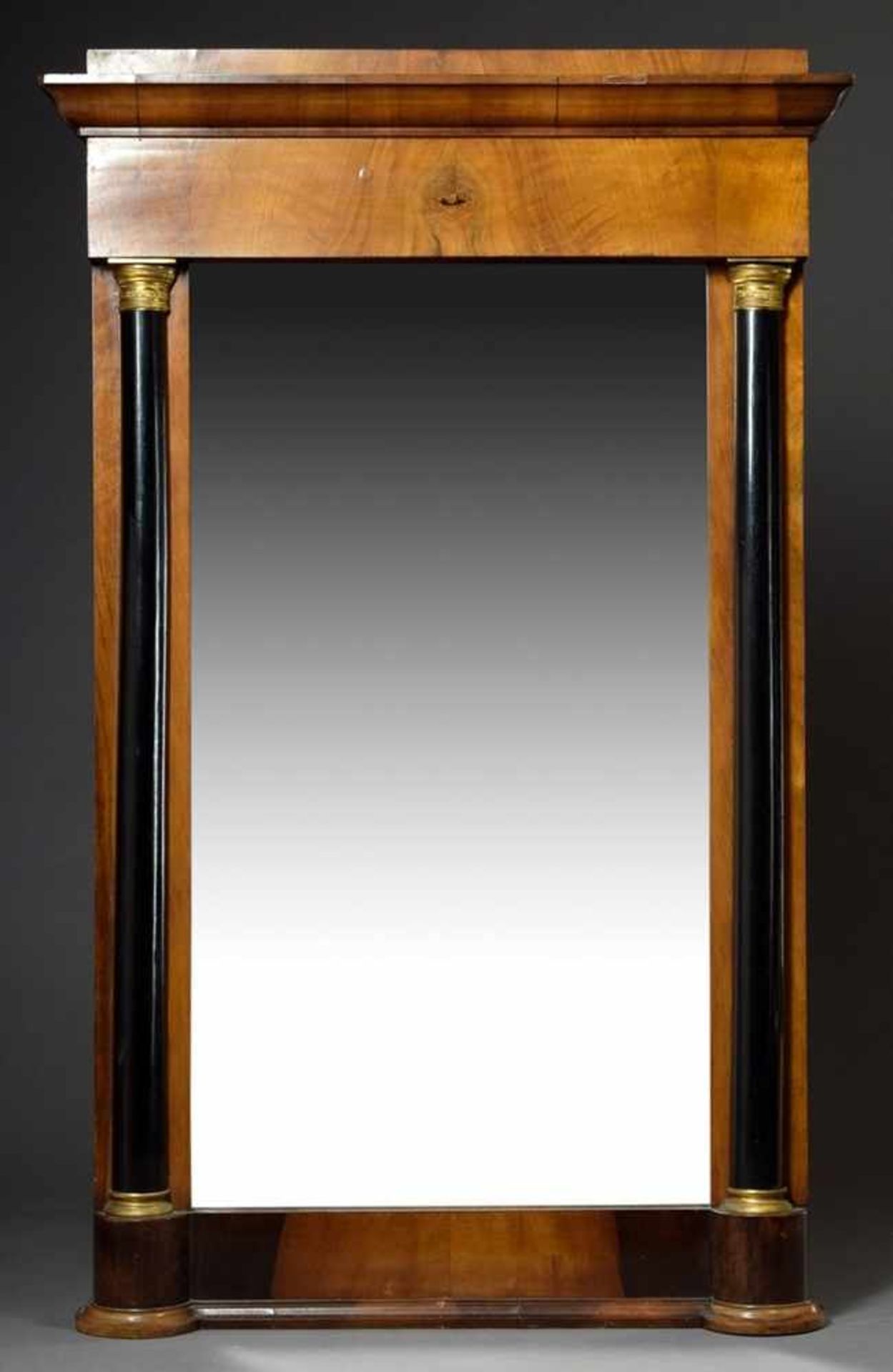 2 parts fourfold console chest (91x90x53cm) on paw feet with mirror (105x88cm), walnut/softwood - Image 13 of 13