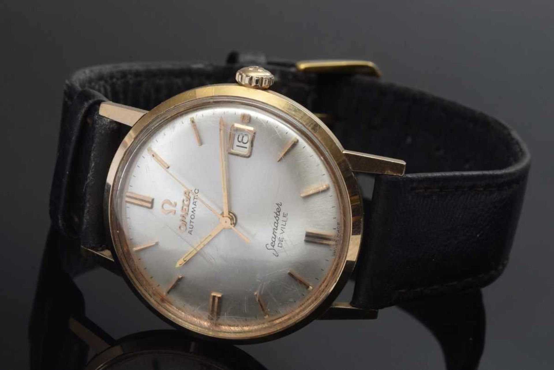 GG 750 Omega "Seamaster de Ville" men's watch, chronograph, automatic, silver-coloured dial with bar