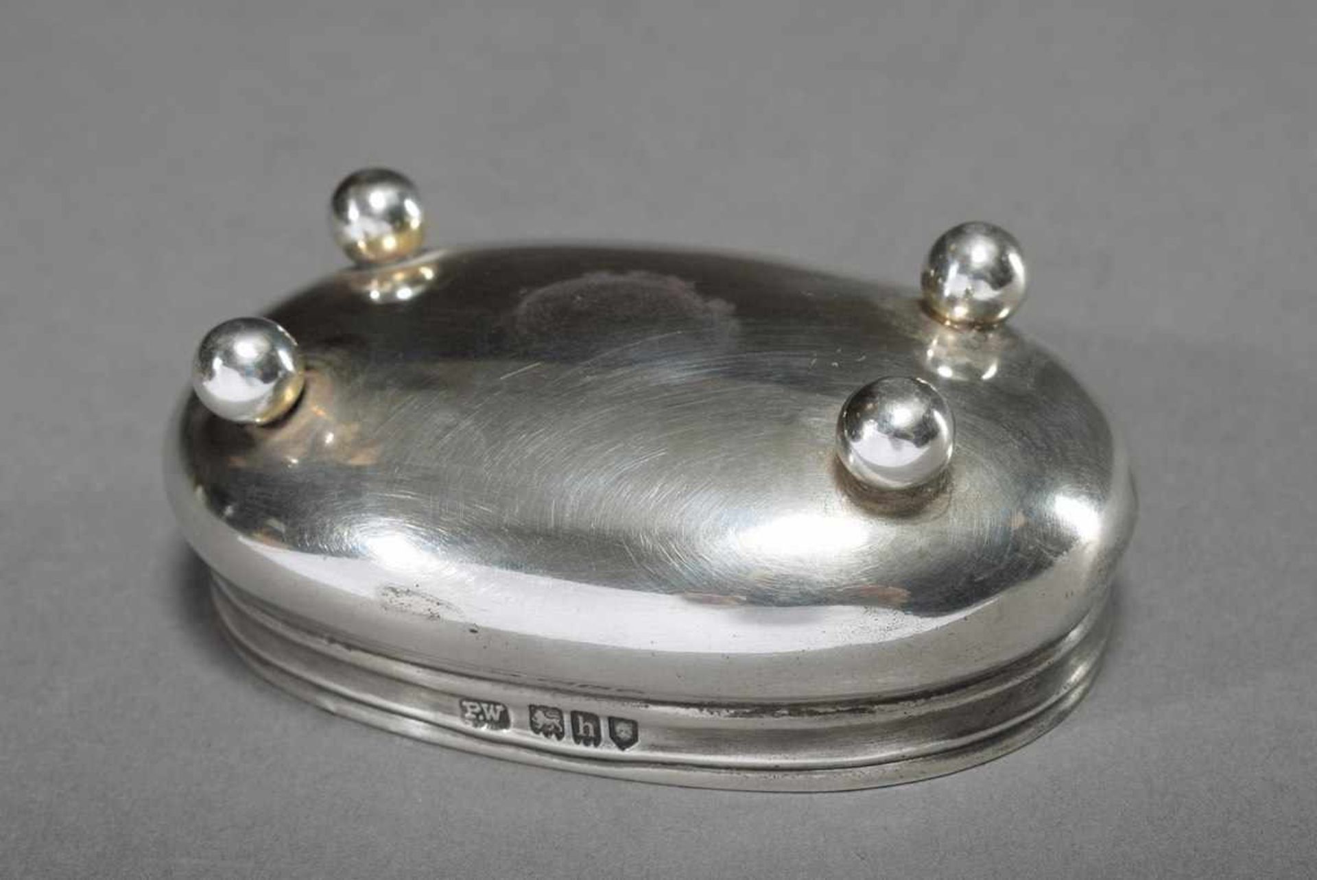 English salt bowl on four ball feet, MZ: Percy Whitehouse, London 1903, silver 925, 15g, 3x7, - Bild 4 aus 5