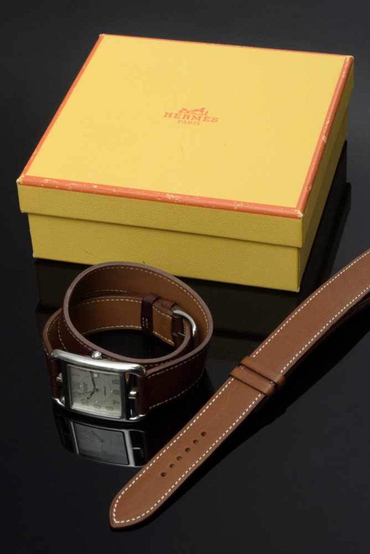 Sporty Hermès "Cape Cod" ladies' watch, stainless steel, automatic movement, date, central second - Image 5 of 5