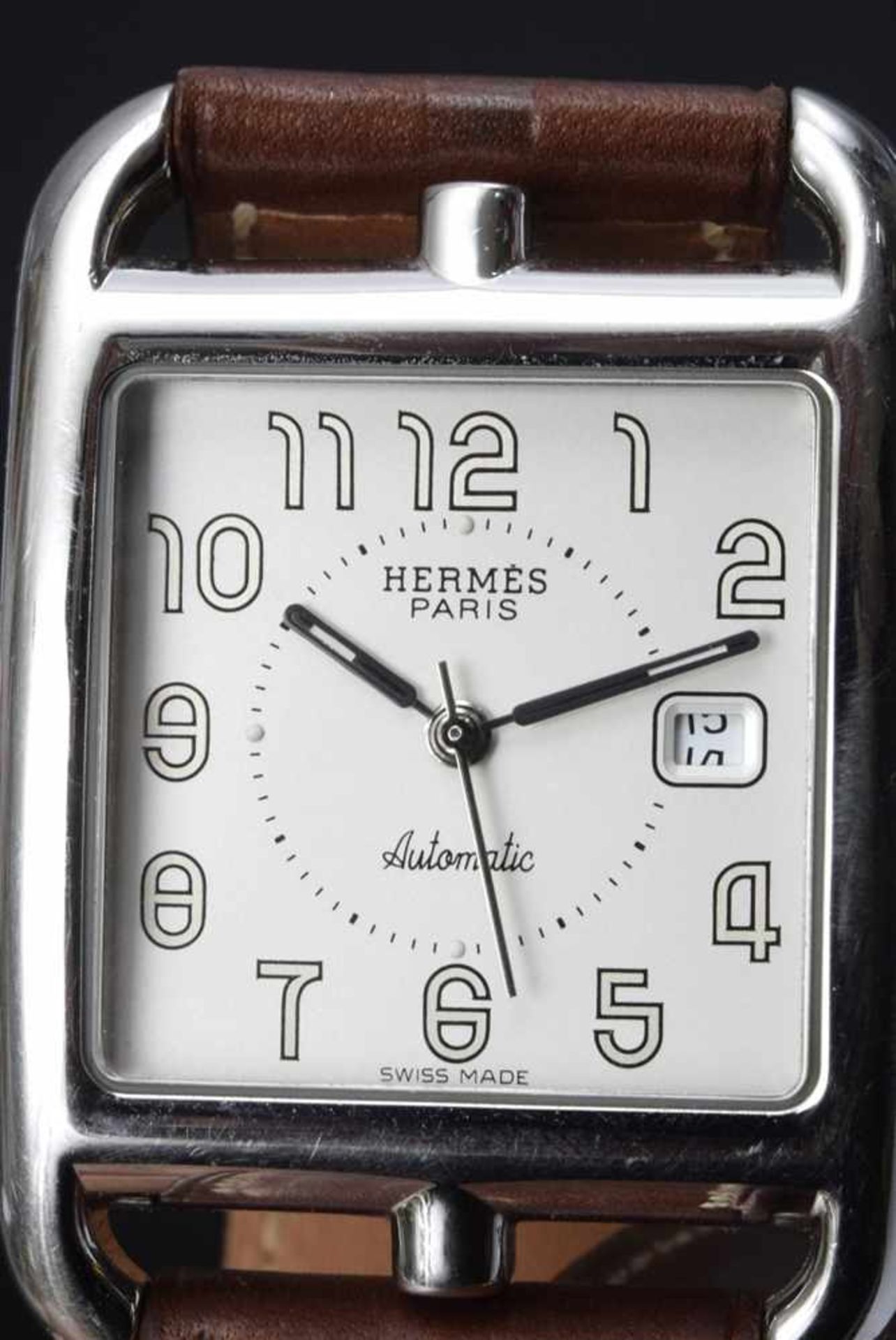 Sporty Hermès "Cape Cod" ladies' watch, stainless steel, automatic movement, date, central second - Image 3 of 5