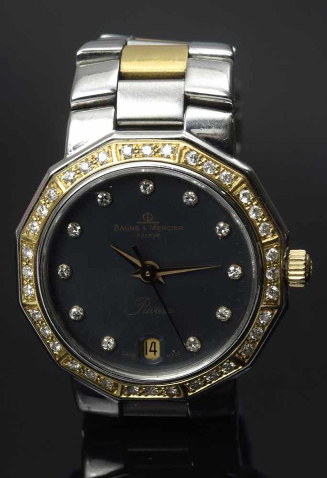 Baume & Mercier "Riviera" ladies' watch with diamonds and octagonal diamonds (add. approx. 0.40ct/ - Bild 2 aus 5