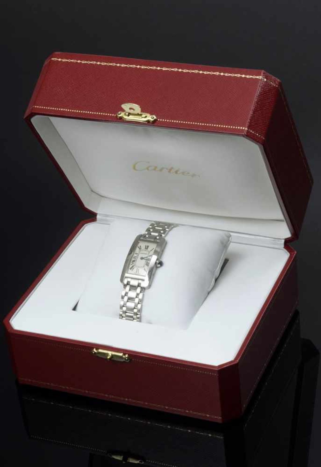 WG 750 Cartier "Tank Américaine Lady" watch, quartz movement, white dial with roman numerals, - Image 2 of 7