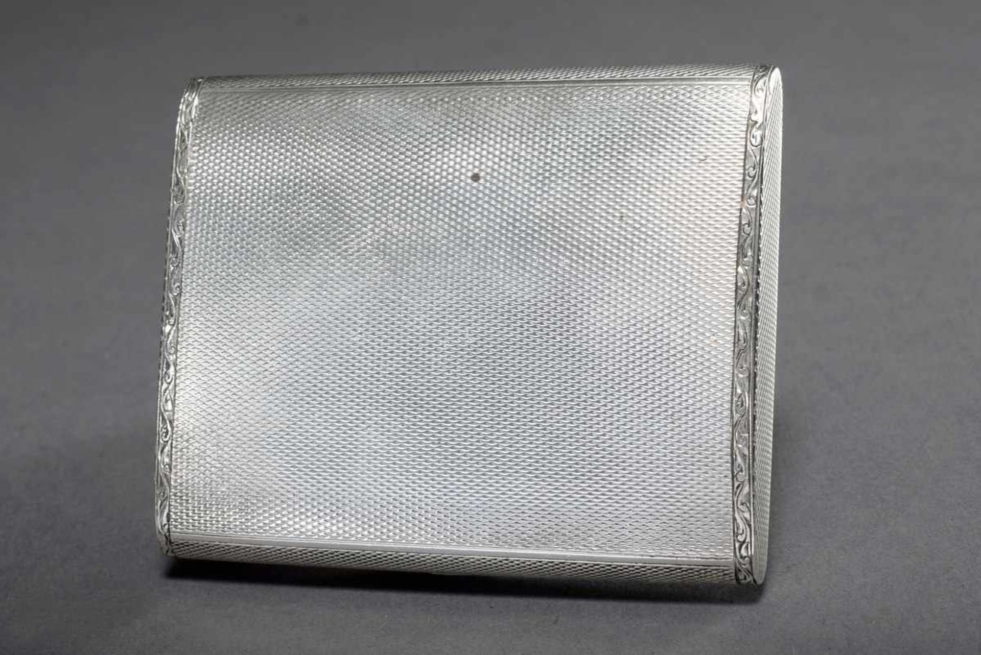 Guilloche silver case with enamelled "Mercedes Benz" emblem, silver 925, 111g, - Bild 2 aus 7