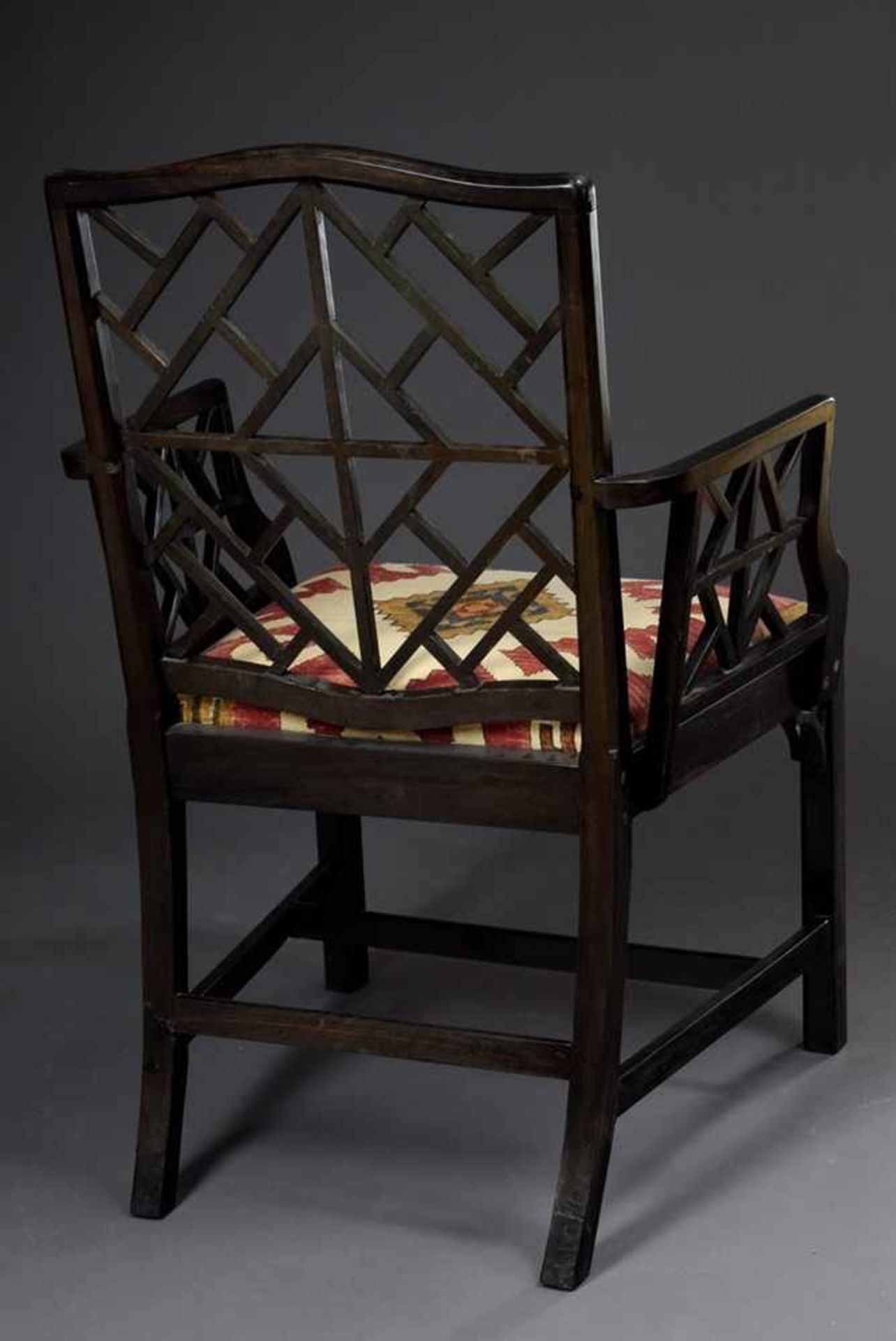 Ebony armchair in Chinese style designed by Thomas Chippendale, George III, England 2nd half 18th - Image 4 of 6