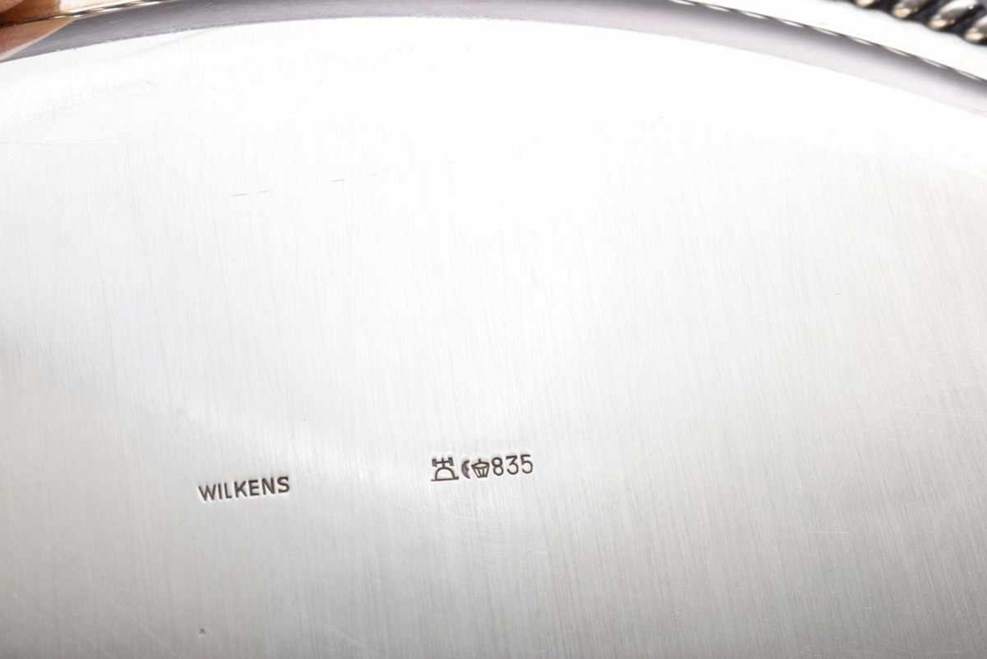 Round tray with cord edge, Wilkens, silver 835, 513g, Ø 29cm, traces of useRundes Tablett mit - Bild 4 aus 4