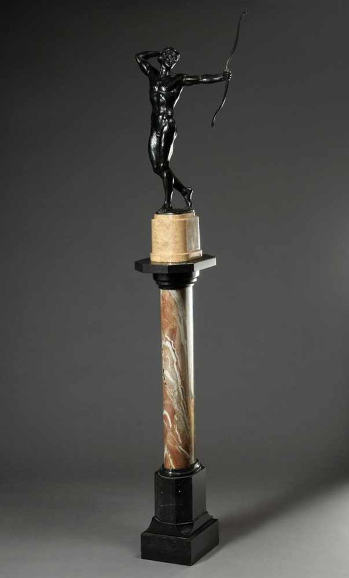 Lederer, Hugo (1871-1940) "Archer" on a two-coloured marble column with oval shaft and