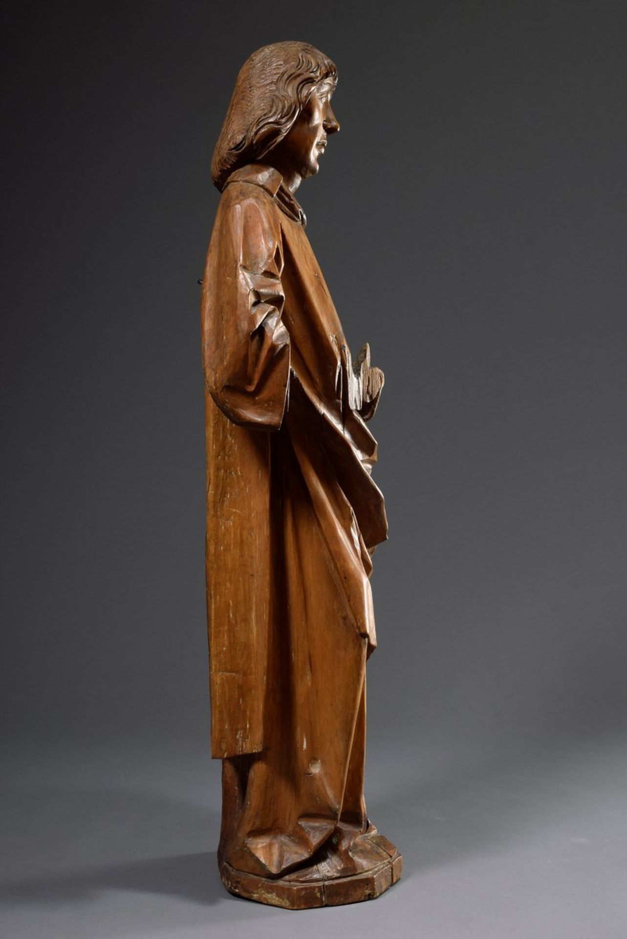 Sakralfigur „Heiliger“, Holz geschnitzt, vollplastisch gearbeitet und ungefasst, Riemenschneider - Bild 2 aus 8