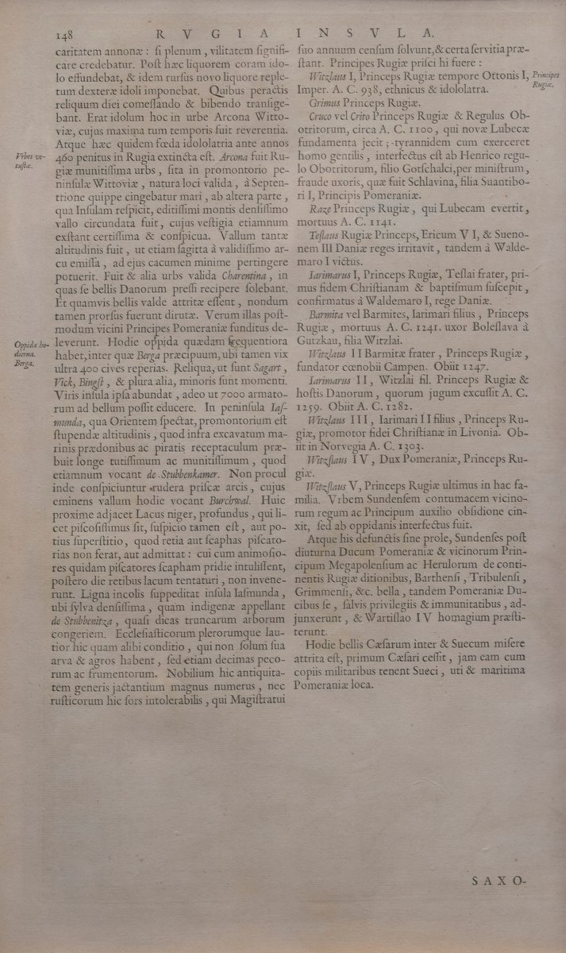 Blaeu, Willem (1571-1638) "Rugia Insula ac Ducatus accurassimime descripta" (Karte der Insel - Bild 5 aus 6