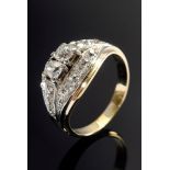 GG/WG 585 Ring mit Altschliffdiamanten (zus. ca. 0.68ct/SI/TC-LY), um 1930, 4,5g, Gr. 55YG/WG 585