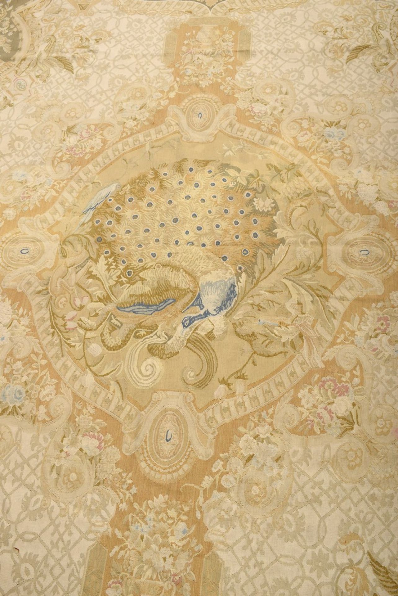 Großer Aubusson Teppich in Grün- und Beigetönen nach altem Vorbild, 20.Jh., 280x310cm - Bild 9 aus 9