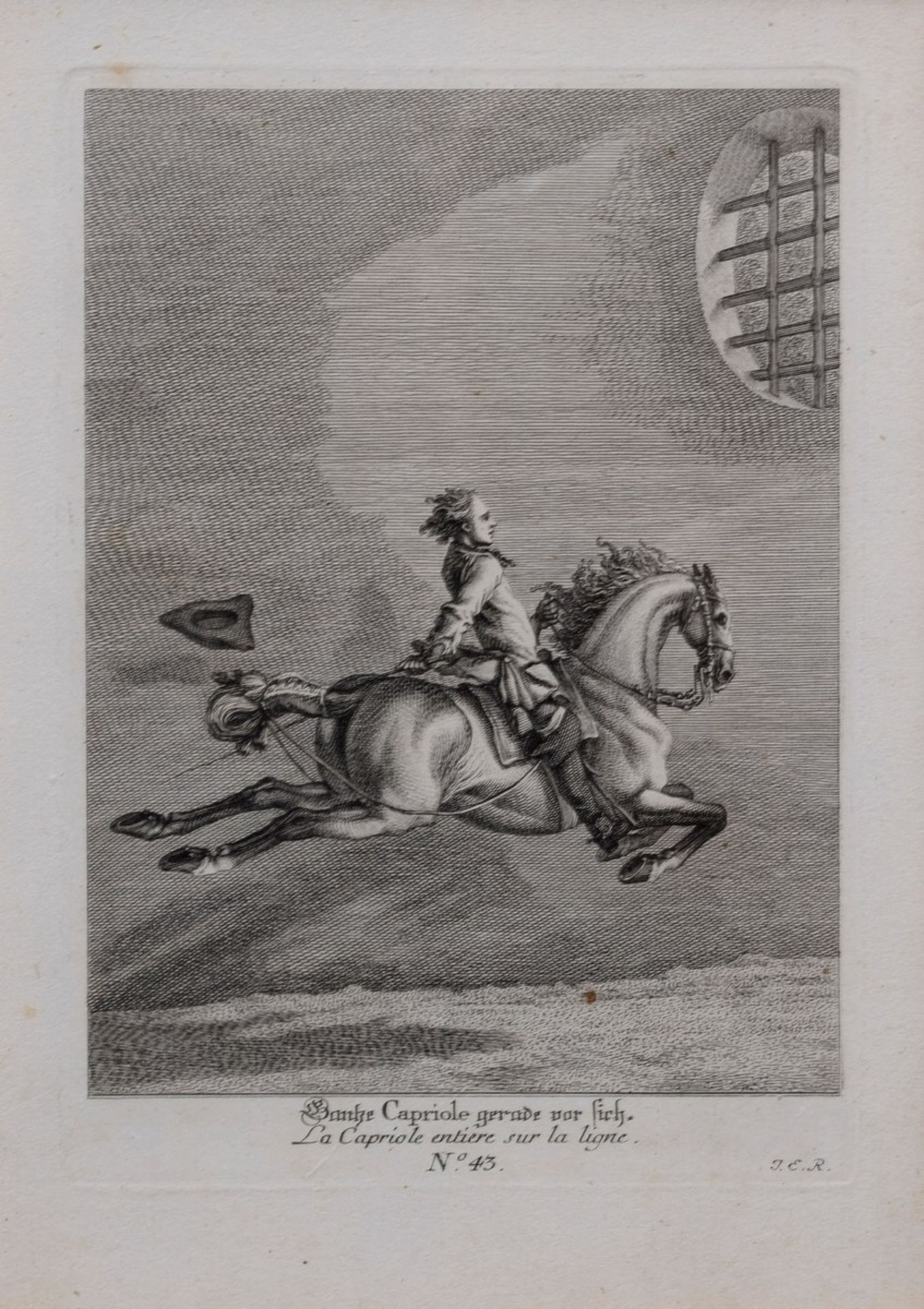 3 Diverse Riedinger, Johann Elias (1698-1767) "Die kleine Reitschule" 1760, Blatt 13, 25 und 43, - Bild 5 aus 6