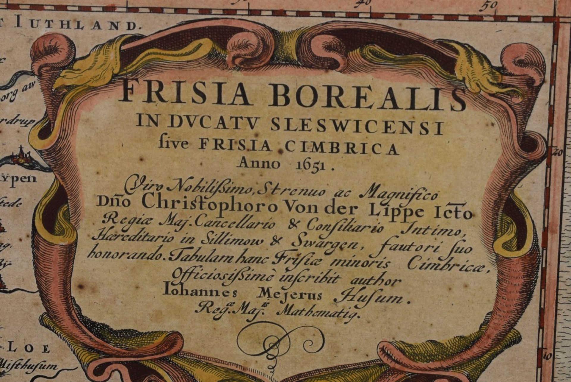 Mejer, Johannes (1606-1674) "Frisia Borelais in Ducata Sleswicensi" (zweigeteilte Karte von - Bild 5 aus 5