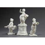 3 Diverse Nymphenburg Figuren nach Franz Anton Bustelli: „Putto als Ceres" auf Sockel (Modellnr.