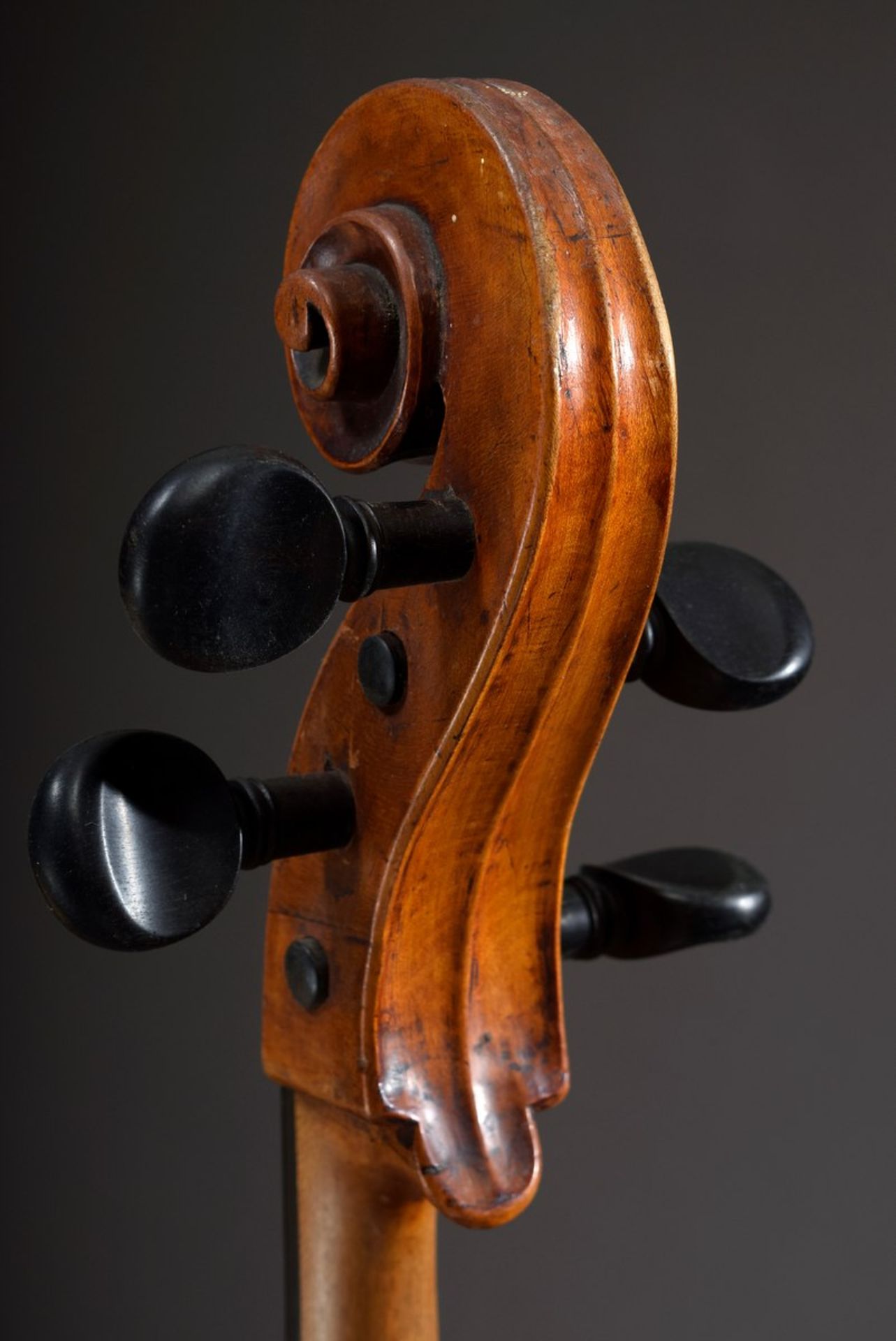 Cello / Violoncello, 4/4-Größe, unbekannter Hersteller, um 1900, Korpuslänge 76cm, Gesamtlänge - Bild 5 aus 17