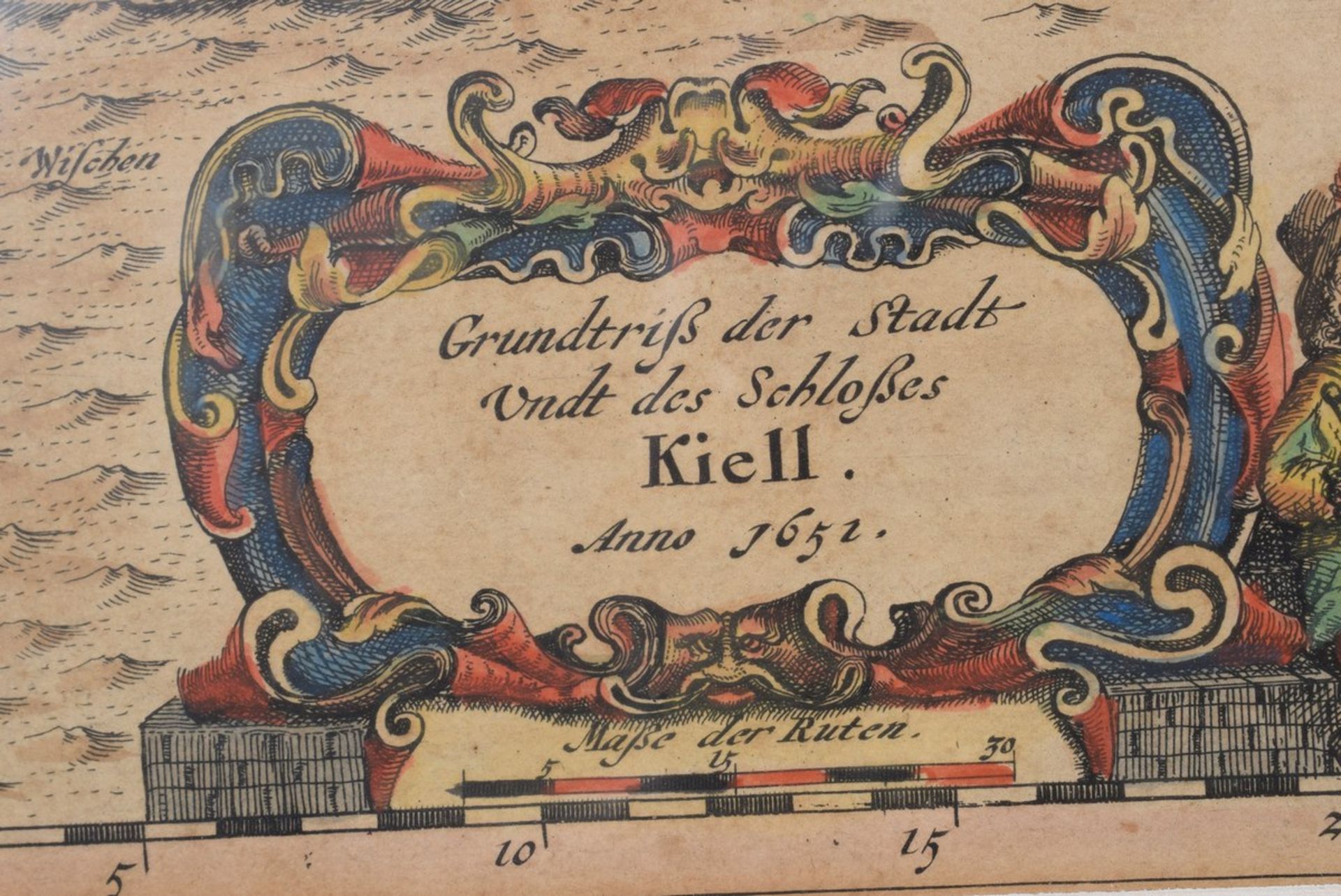 Mejer, Johannes (1606-1674) "Grundtriß der Stadt Undt des Schloßes Kiell", 1652, colorierter - Bild 3 aus 3
