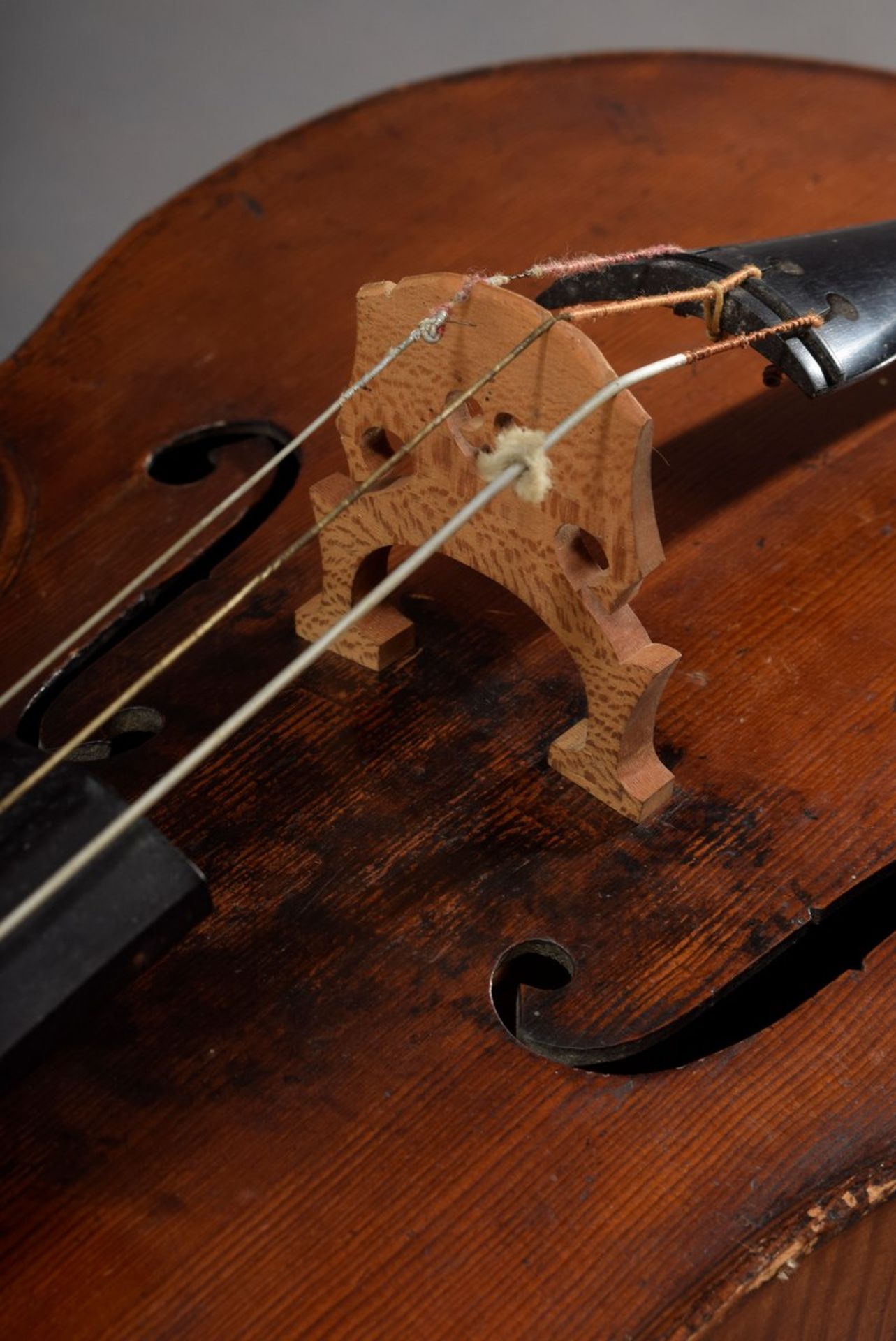 Cello / Violoncello, 4/4-Größe, unbekannter Hersteller, um 1900, Korpuslänge 76cm, Gesamtlänge - Bild 10 aus 17