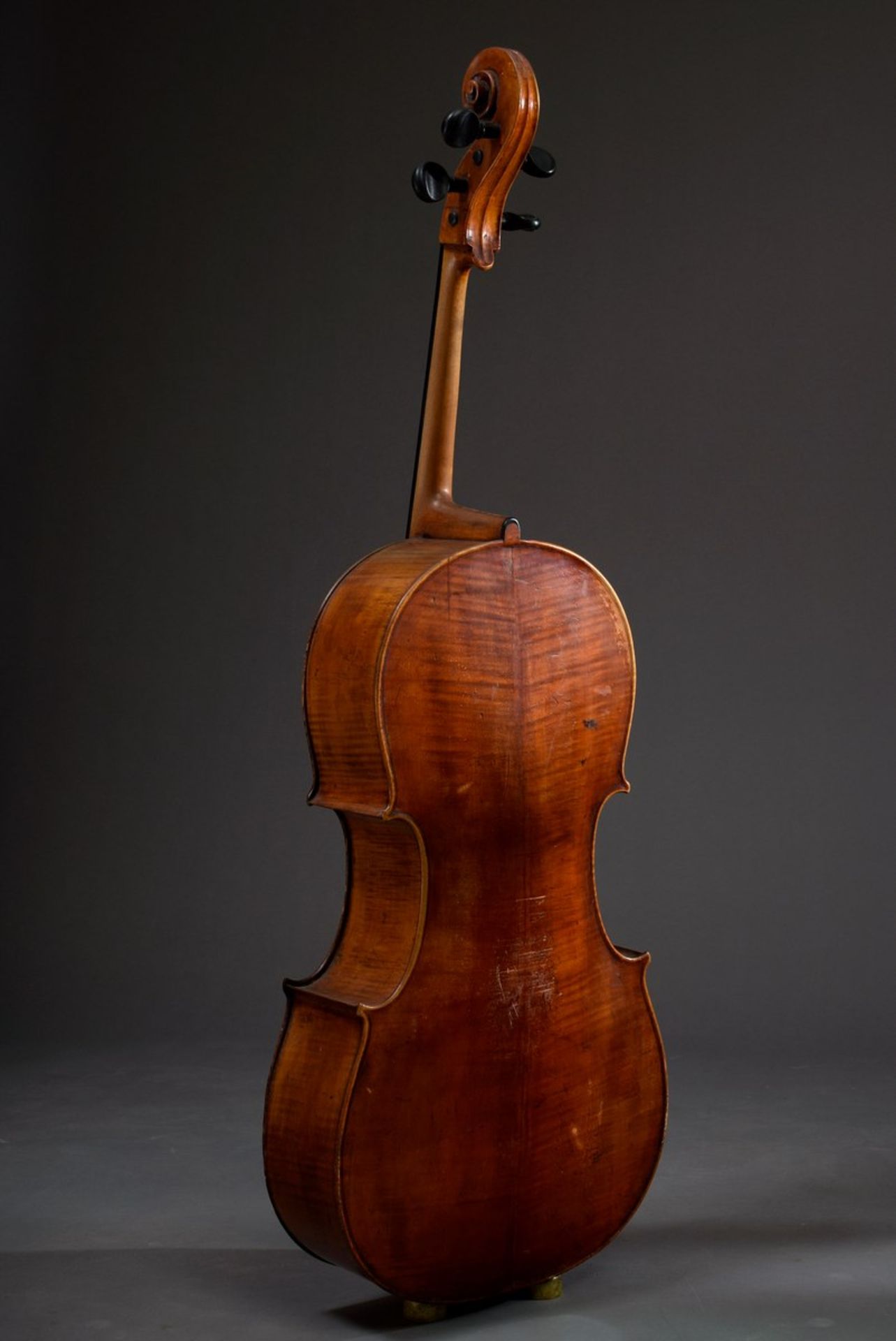 Cello / Violoncello, 4/4-Größe, unbekannter Hersteller, um 1900, Korpuslänge 76cm, Gesamtlänge - Bild 8 aus 17