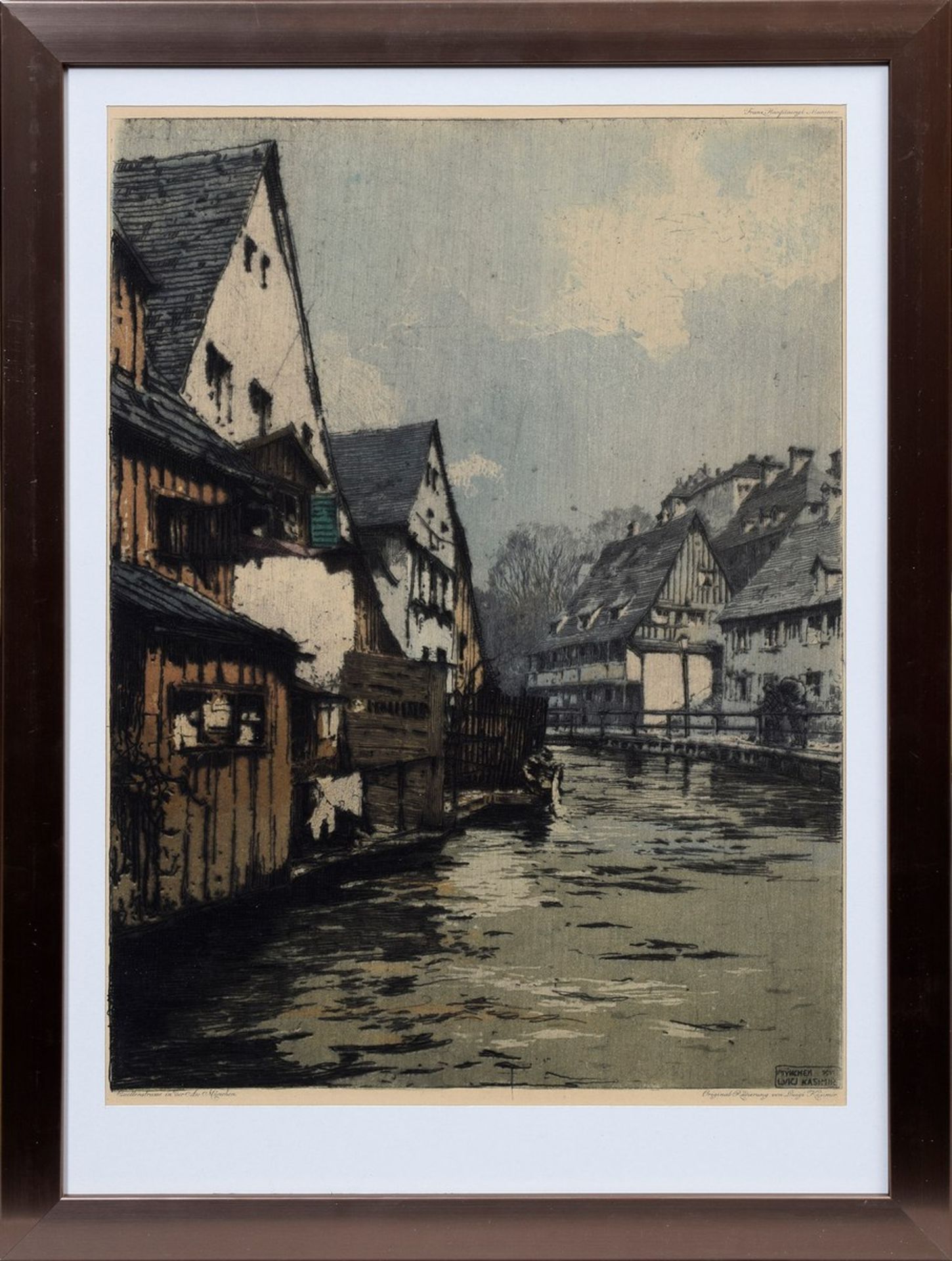 Kasimir, Luigi (1881-1962) „München - Quellenstr. in der Au München“ 1911, Farbradierung, Druck - Bild 2 aus 2