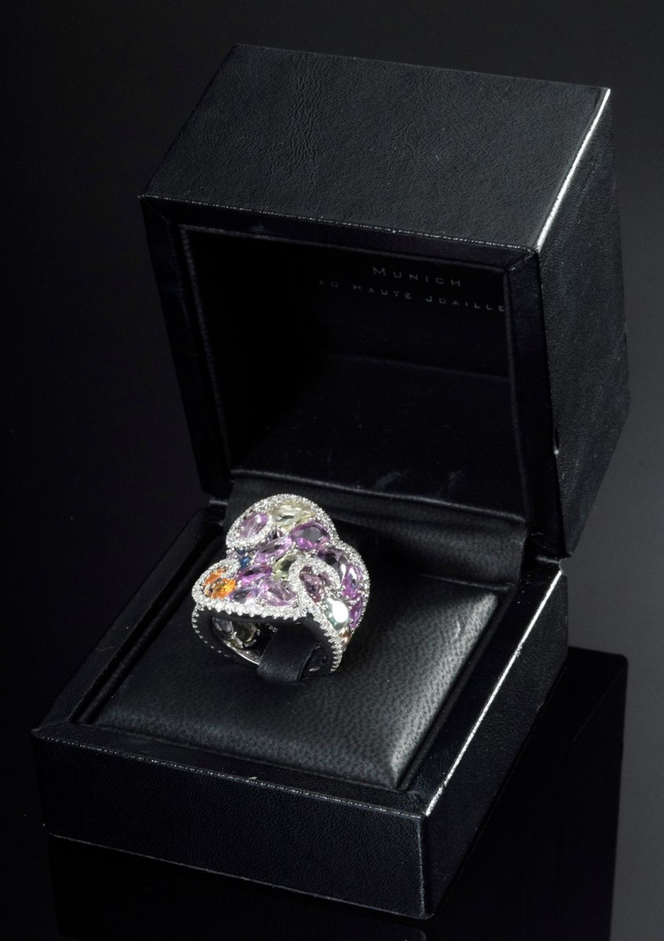 Extravaganter WG 750 Ring "Summerdream" mit multicolor Saphiren und Brillanten (zus. ca. 0.60ct/ - Bild 2 aus 7