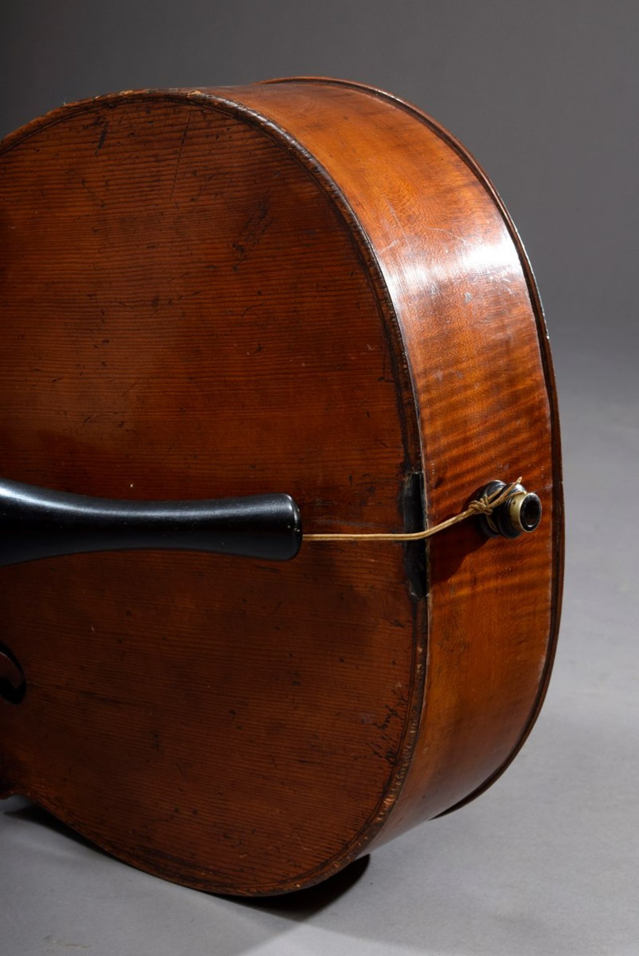 Cello / Violoncello, 4/4-Größe, unbekannter Hersteller, um 1900, Korpuslänge 76cm, Gesamtlänge - Bild 16 aus 17