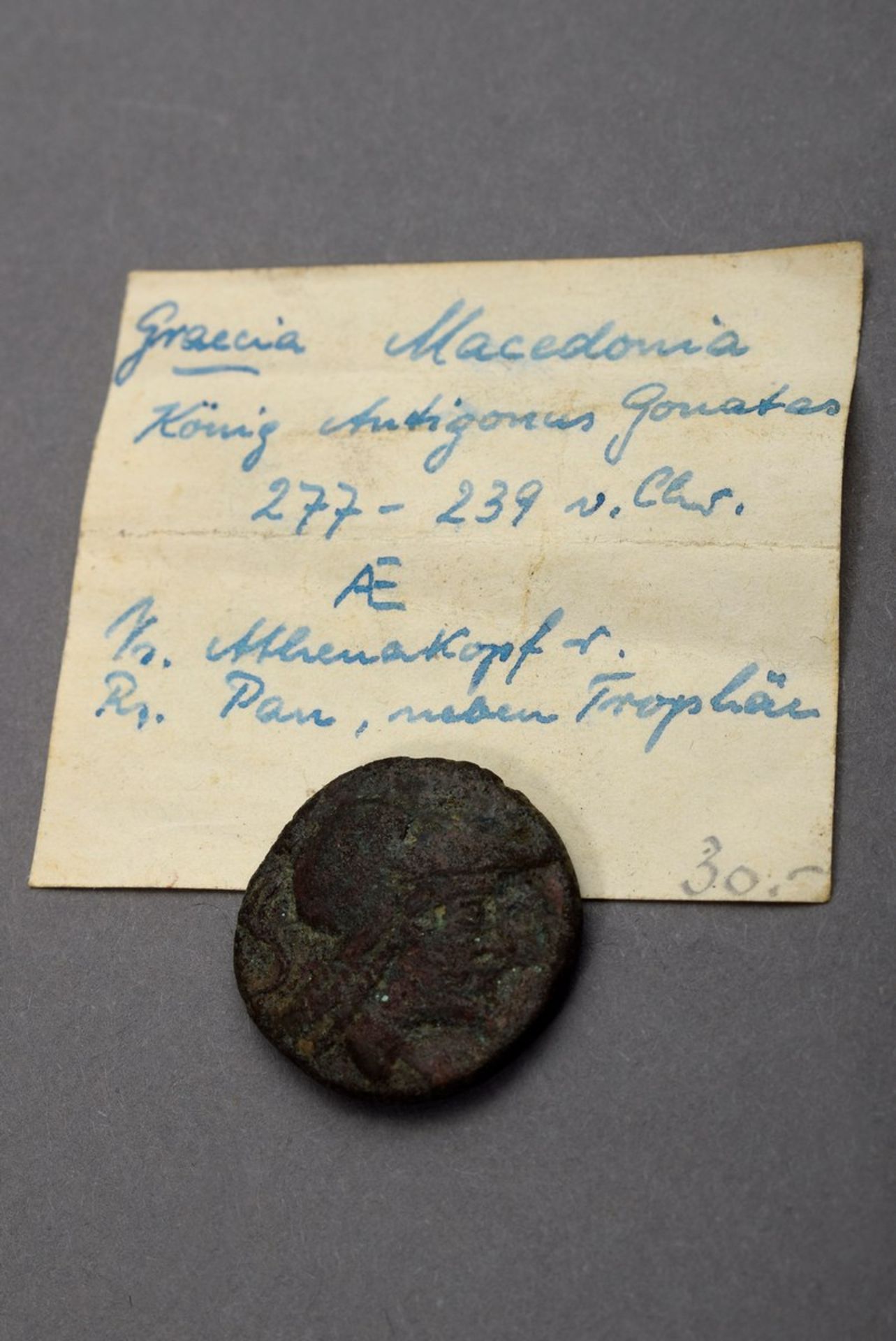 6 Diverse Griechische Münzen, Bronze, Italien und Griechenland, u.a. Hieron II., Antigonos II., - Image 7 of 8