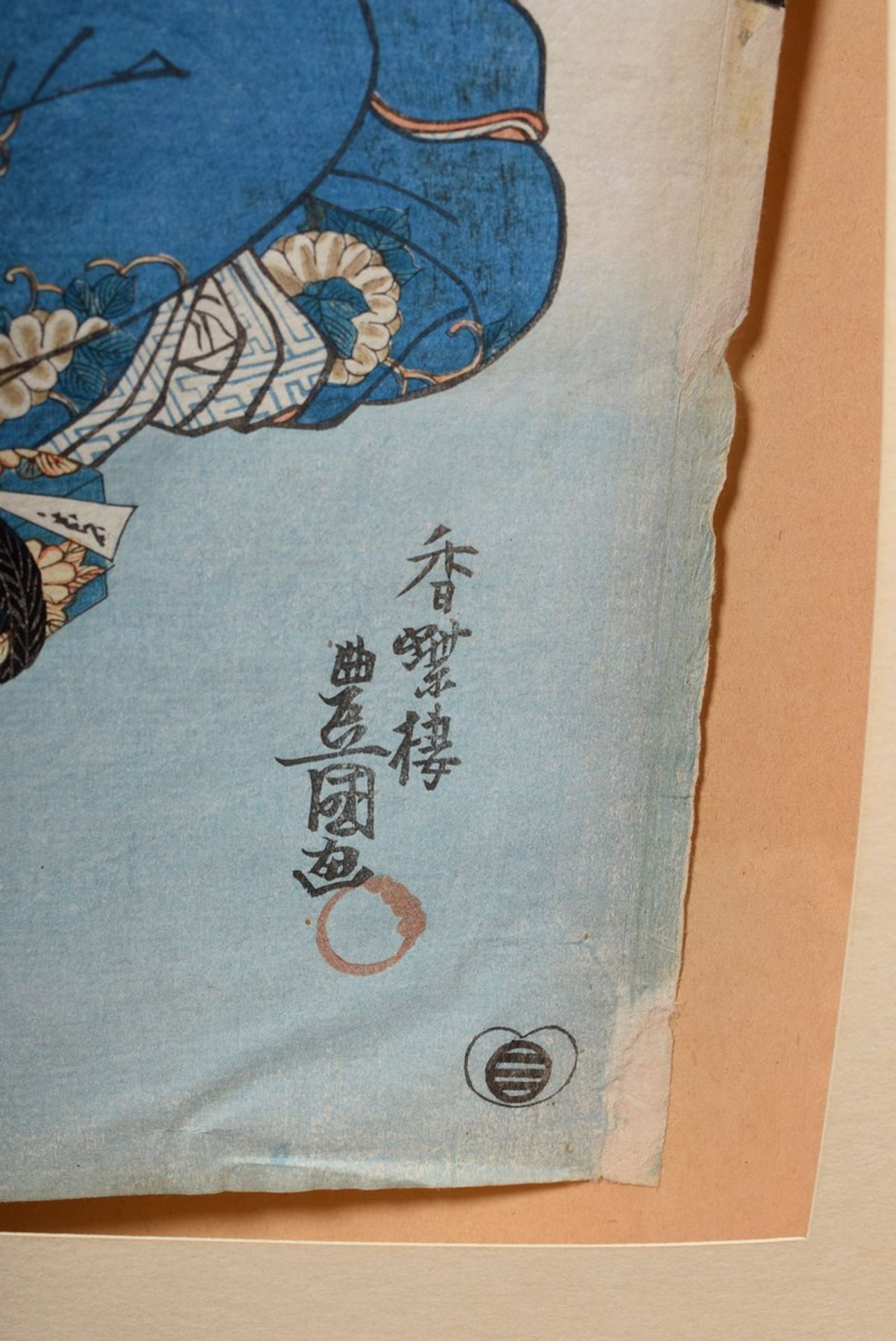 Utagawa Toyokuni (1769-1825) "Zwei Damen" Farbholzschnitt, 36x25cm, Ränder defekt - Image 5 of 7