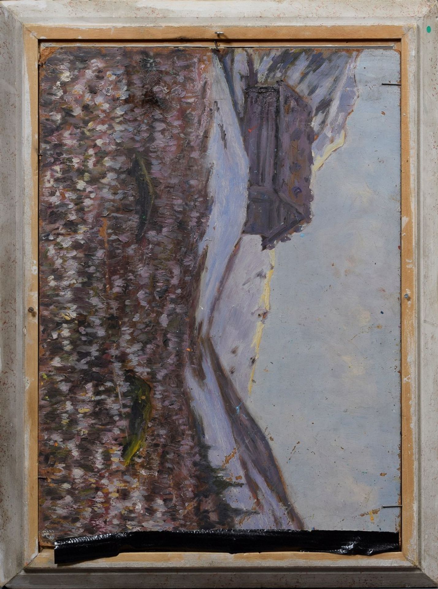 Lübbers, Peter (1934-1982) „Abstrakte Stadt“, Öl/Hartfaserplatte, u.r. sign., verso "Alpine - Bild 4 aus 4