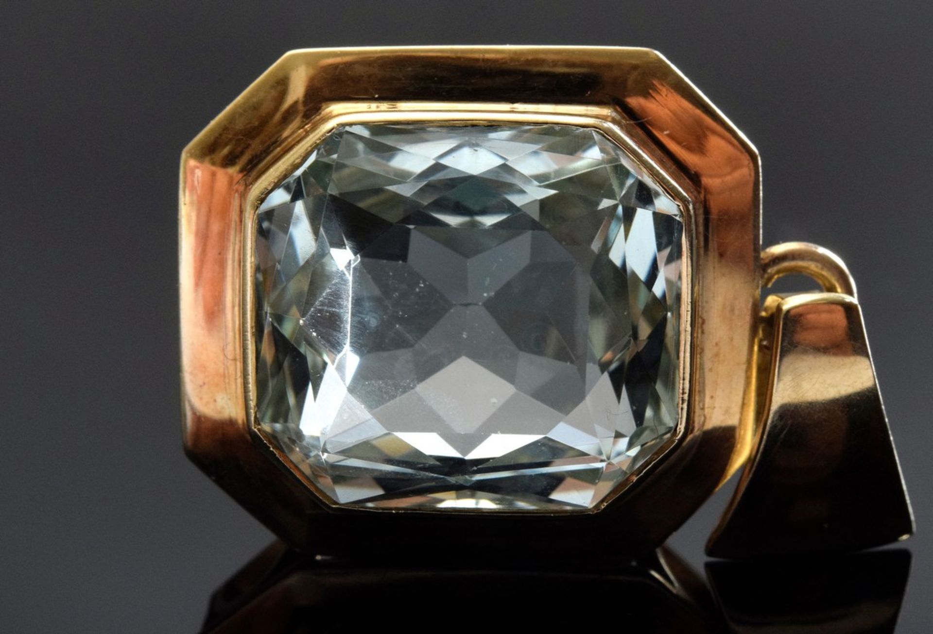 Durchbrochener GG 585 Aquamarin Anhänger (ca. 13.5ct), 8,9g, 3,5x2cm - Bild 4 aus 4