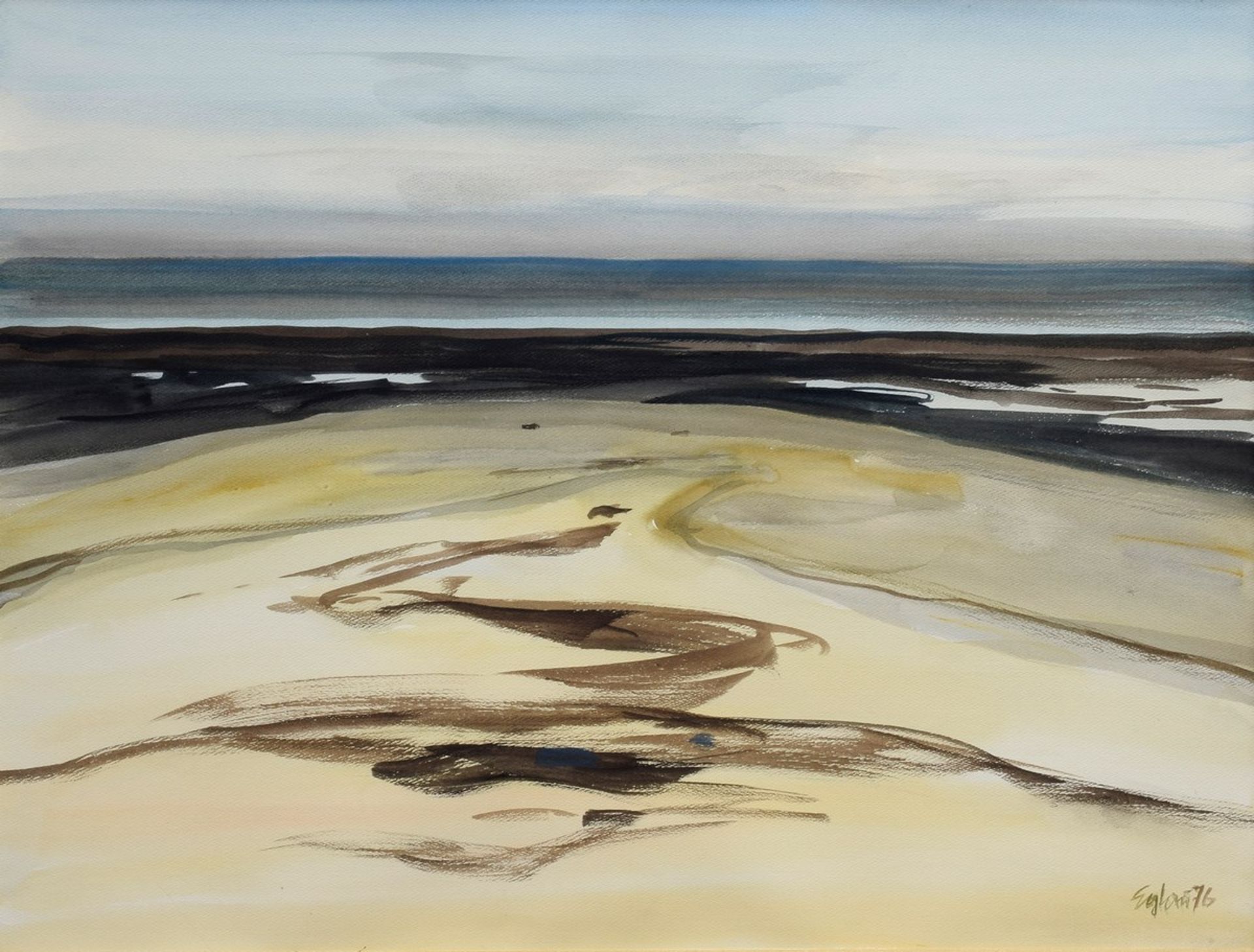 Eglau, Otto (1917-1988) "Strand" 1976, Aquarell, u.r. sign./dat., PA 41x55cm (m.R. 60x73cm)Eglau,