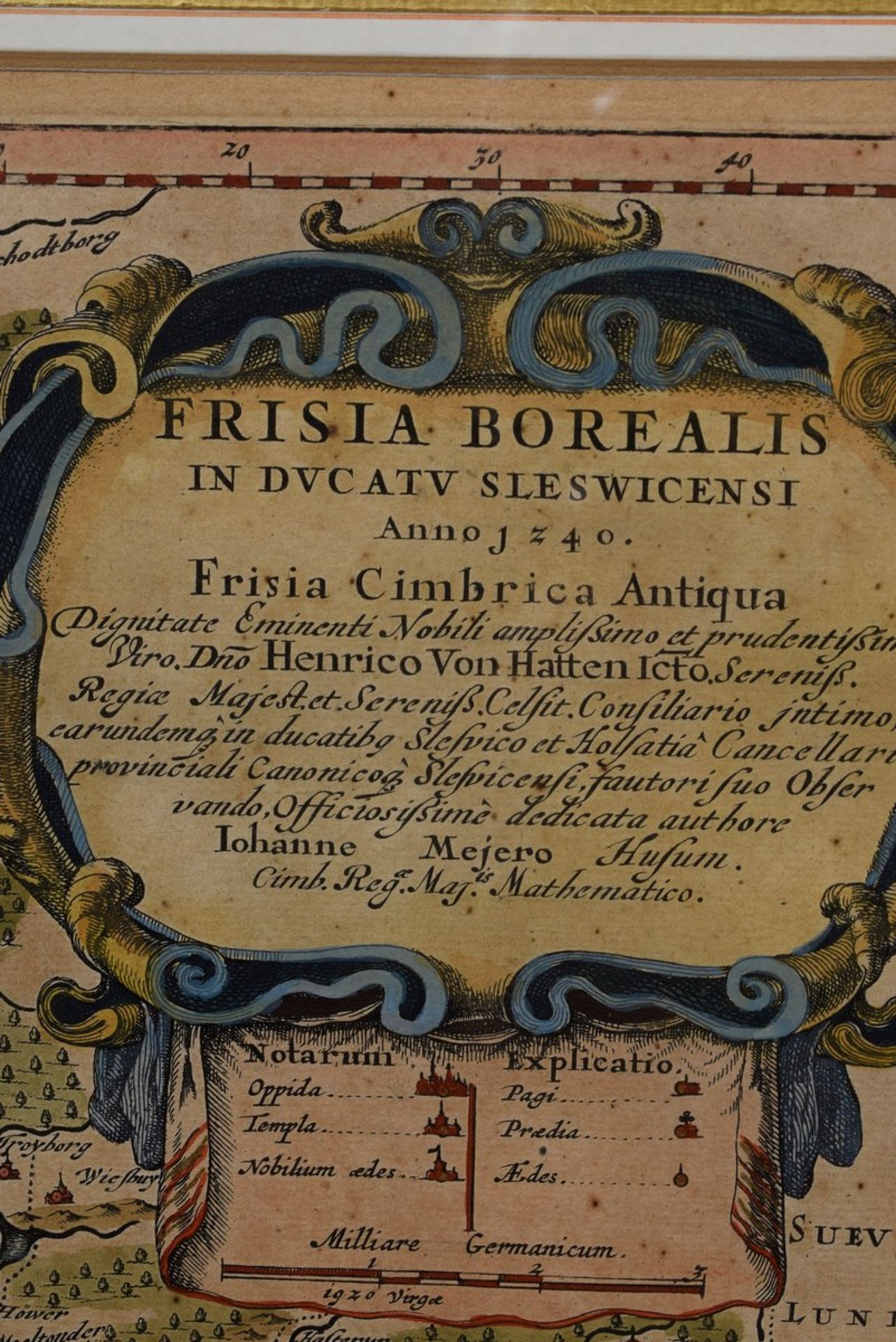 Mejer, Johannes (1606-1674) "Frisia Borelais in Ducata Sleswicensi" (zweigeteilte Karte von - Bild 4 aus 5