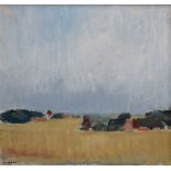 Rudberg, Gustav (1915-2001) „Südschwedische Landschaft unter weitem Himmel“, Öl/Leinwand, u.l.