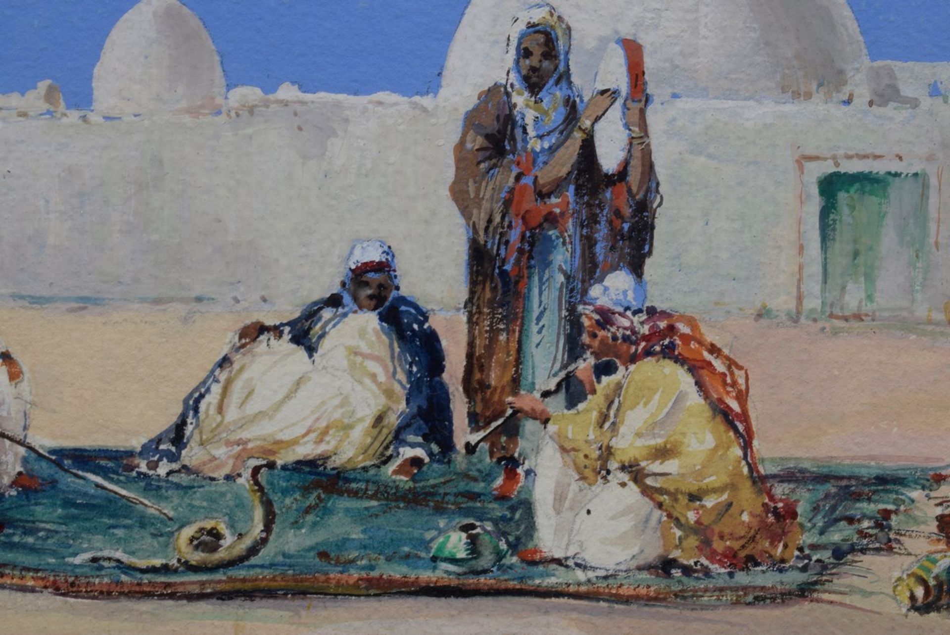 2 Webb, Ducan „The Snake Charmer“ und „The Story Teller“, Aquarelle/Gouache/Karton, u.r. sign., - Bild 4 aus 7